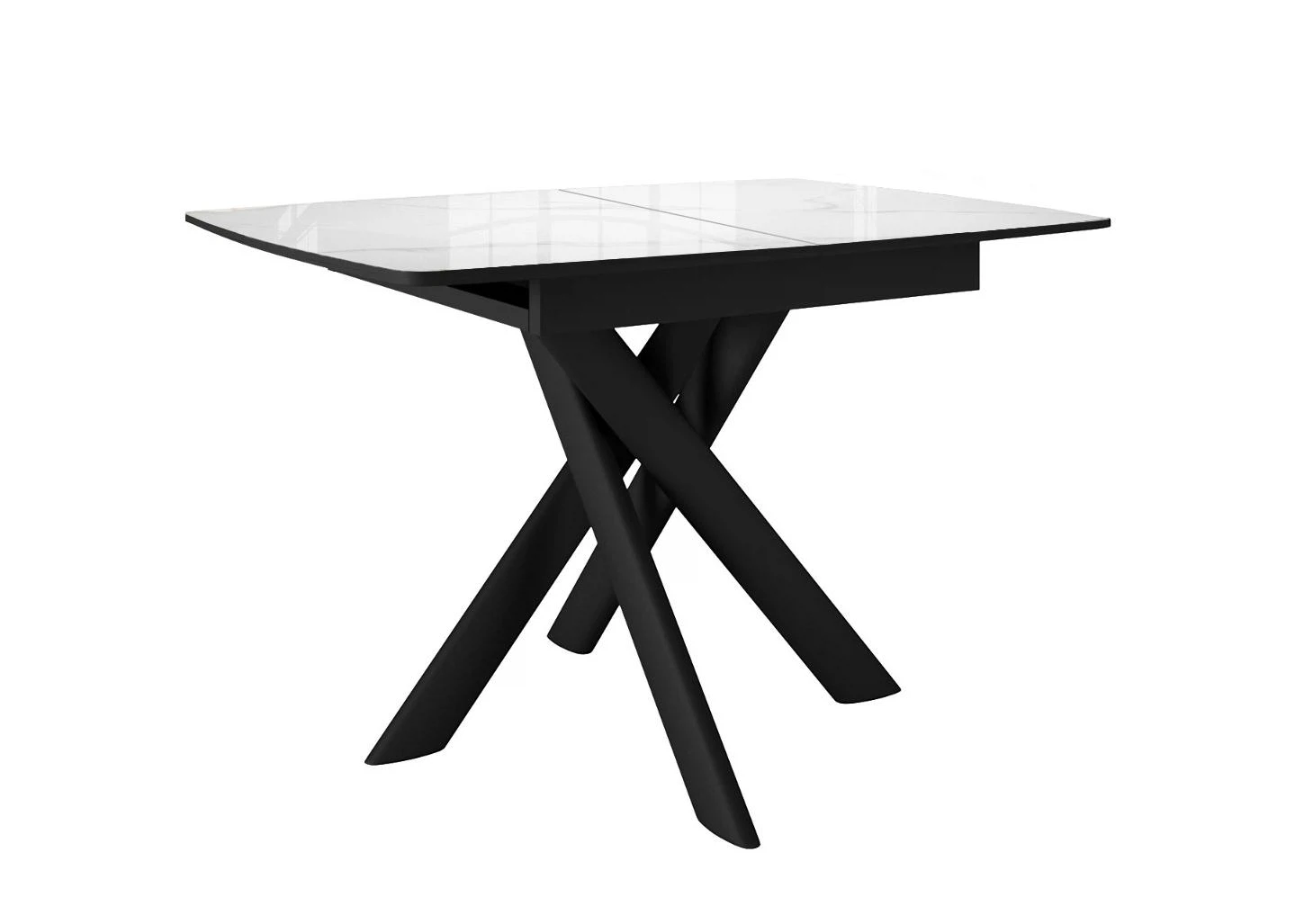 Изображение товара Стол DikLine DKB110, Керамика Carrara Gloss (мрамор глянец белый)/подстолье черное/опоры черные