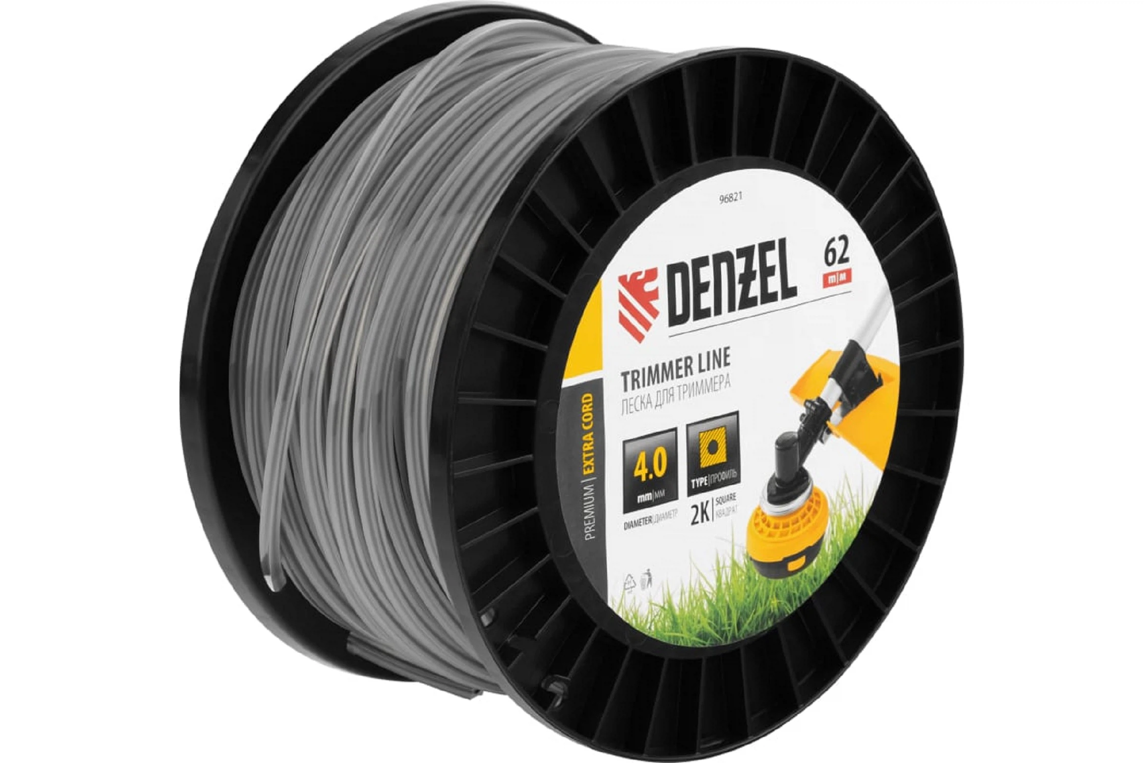 Изображение товара Двухкомпонентная леска Denzel EXTRA CORD 96821, 4мм x 62м