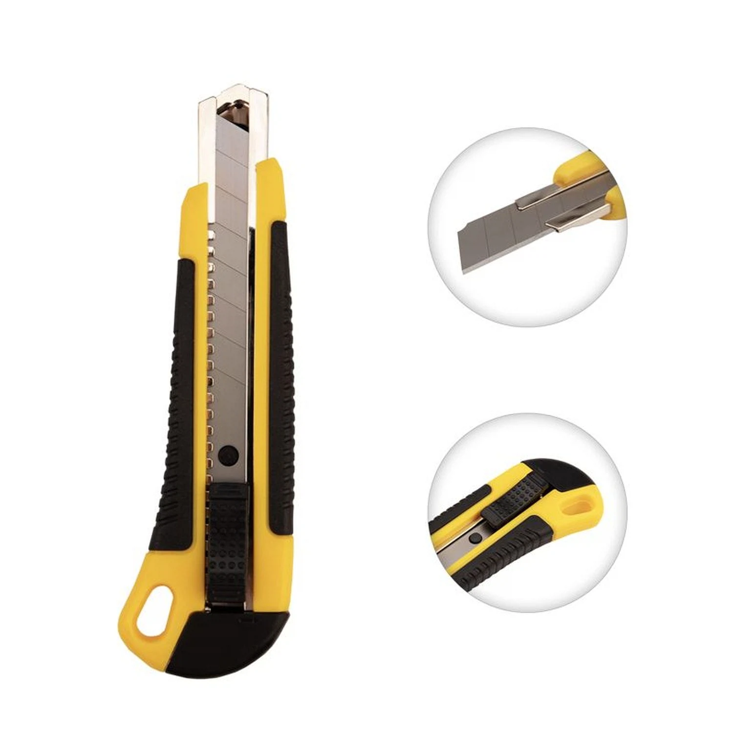 Изображение товара Нож с сегментированным лезвием 18мм, корпус ABS пластик обрезиненный REXANT