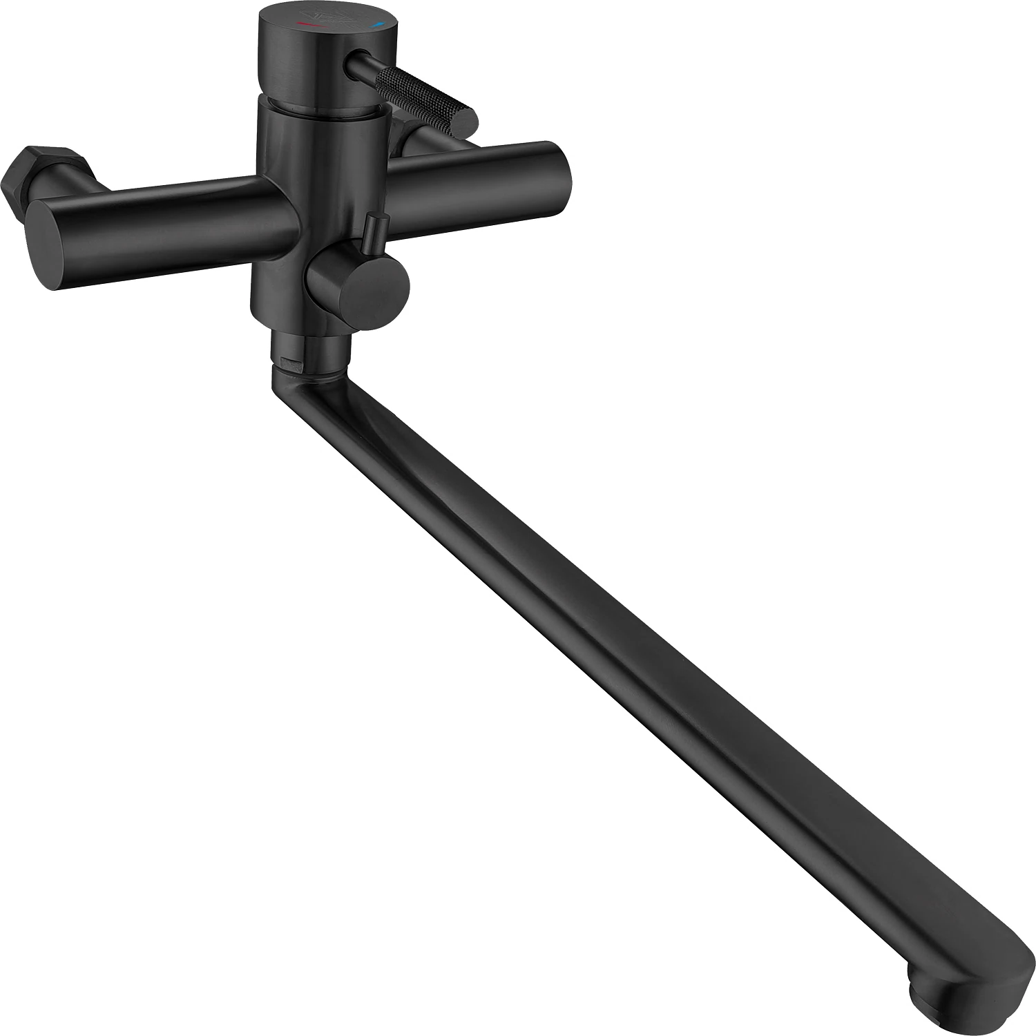 Изображение товара ARGOTECH Смеситель для ванны и умывальника SOLID d-35black с душевым набором
