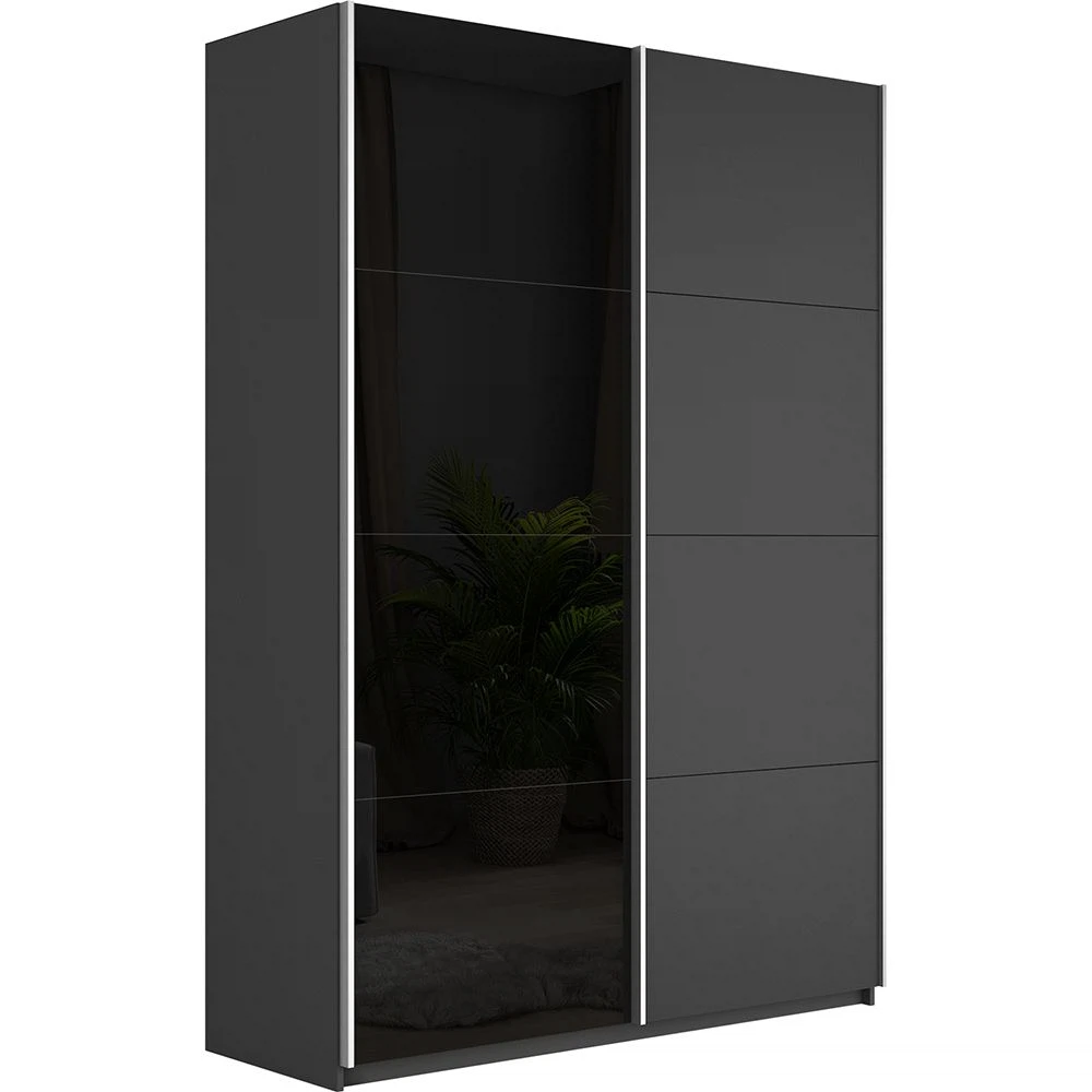 Изображение товара Шкаф-купе Прайм 2-х дверный из ДСП и стекла черного цвета