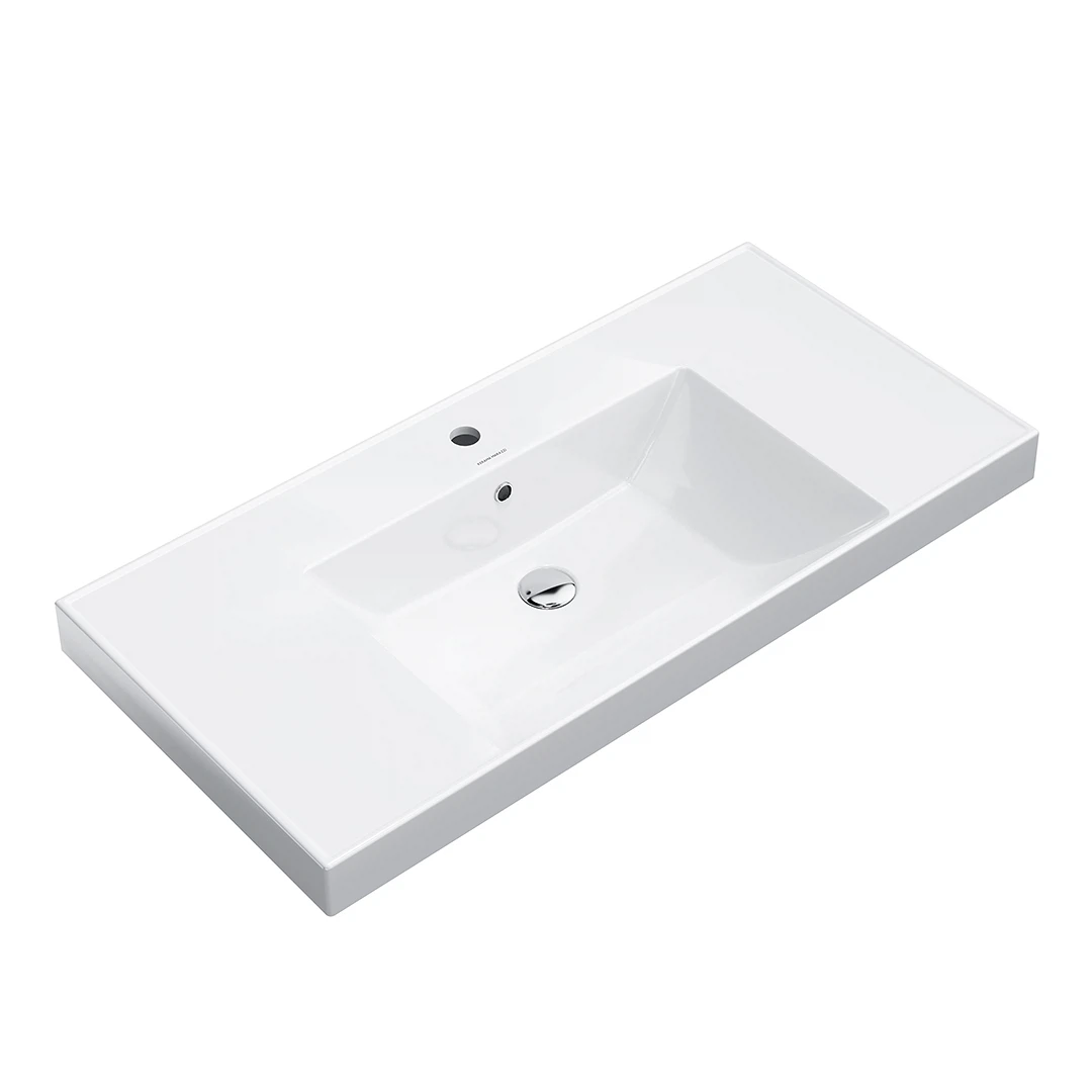 Изображение товара Раковина Кубо подвесная/мебельная 100, белая глянцевая Kerama Marazzi арт. CU.wb.100