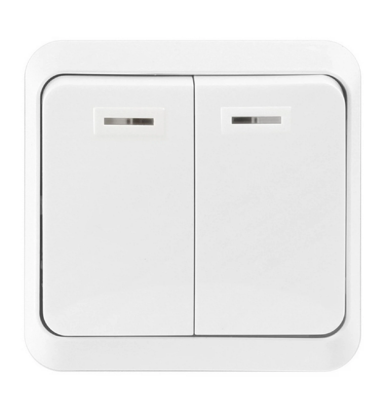 Изображение товара Выключатель 2-клавишный с индикатором 10А белый "Юпитер" (SBE-03w-10-SW2-1)