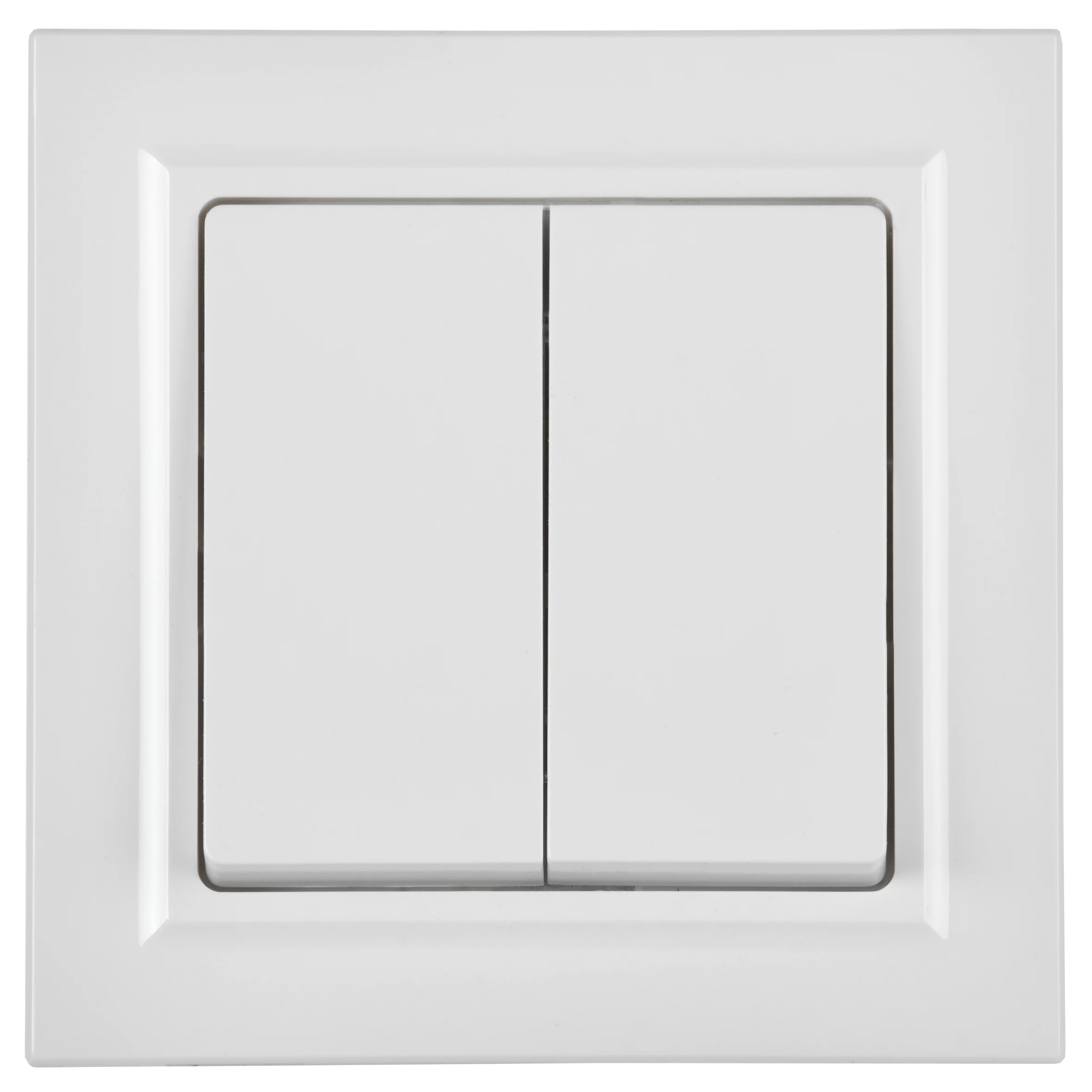 Изображение товара Выключатель одноклавишный IEK BRITE белого цвета, монтаж скрытый, 10А