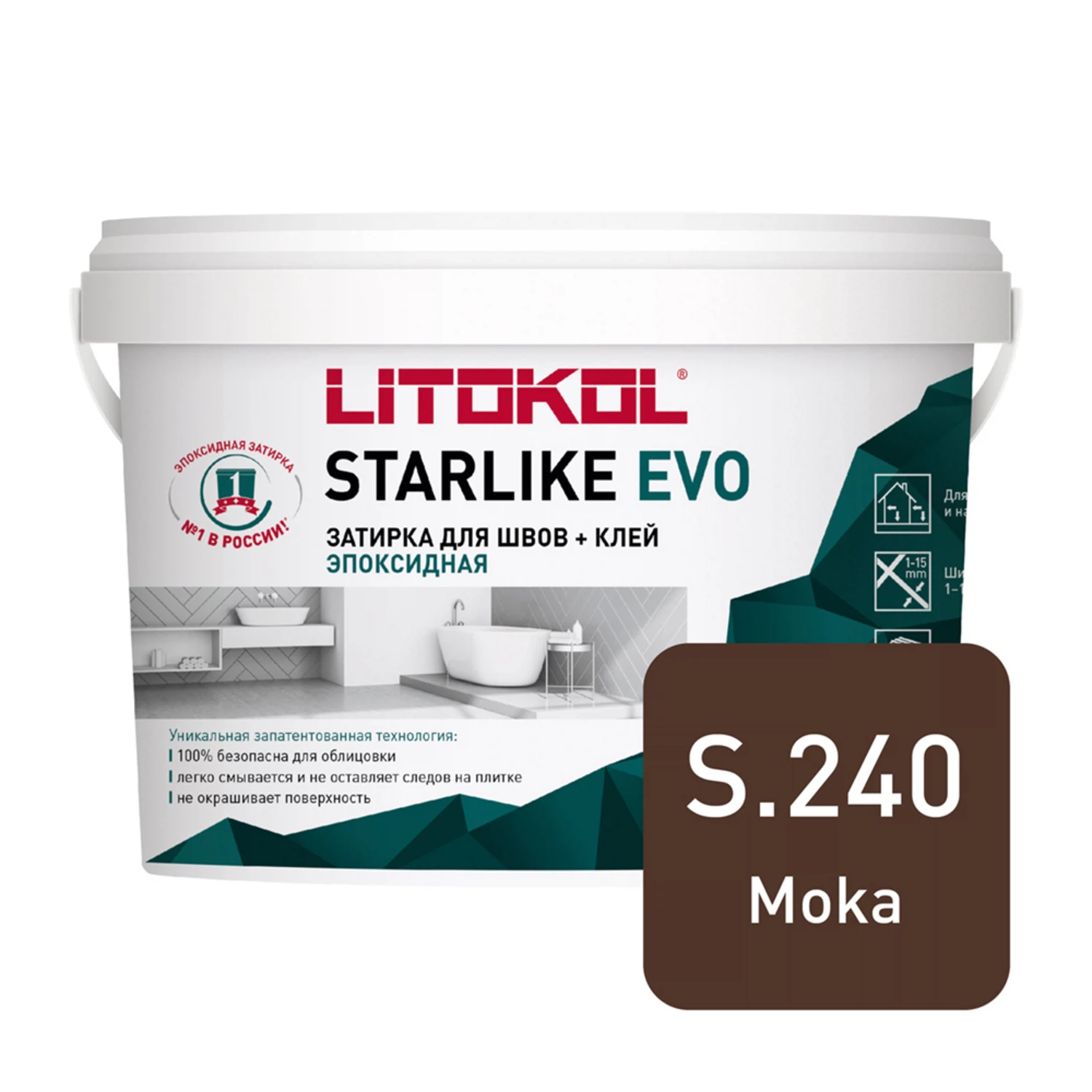 Изображение товара Эпоксидная затирка LITOKOL STARLIKE EVO S.240 Moka 5 кг для швов и облицовки