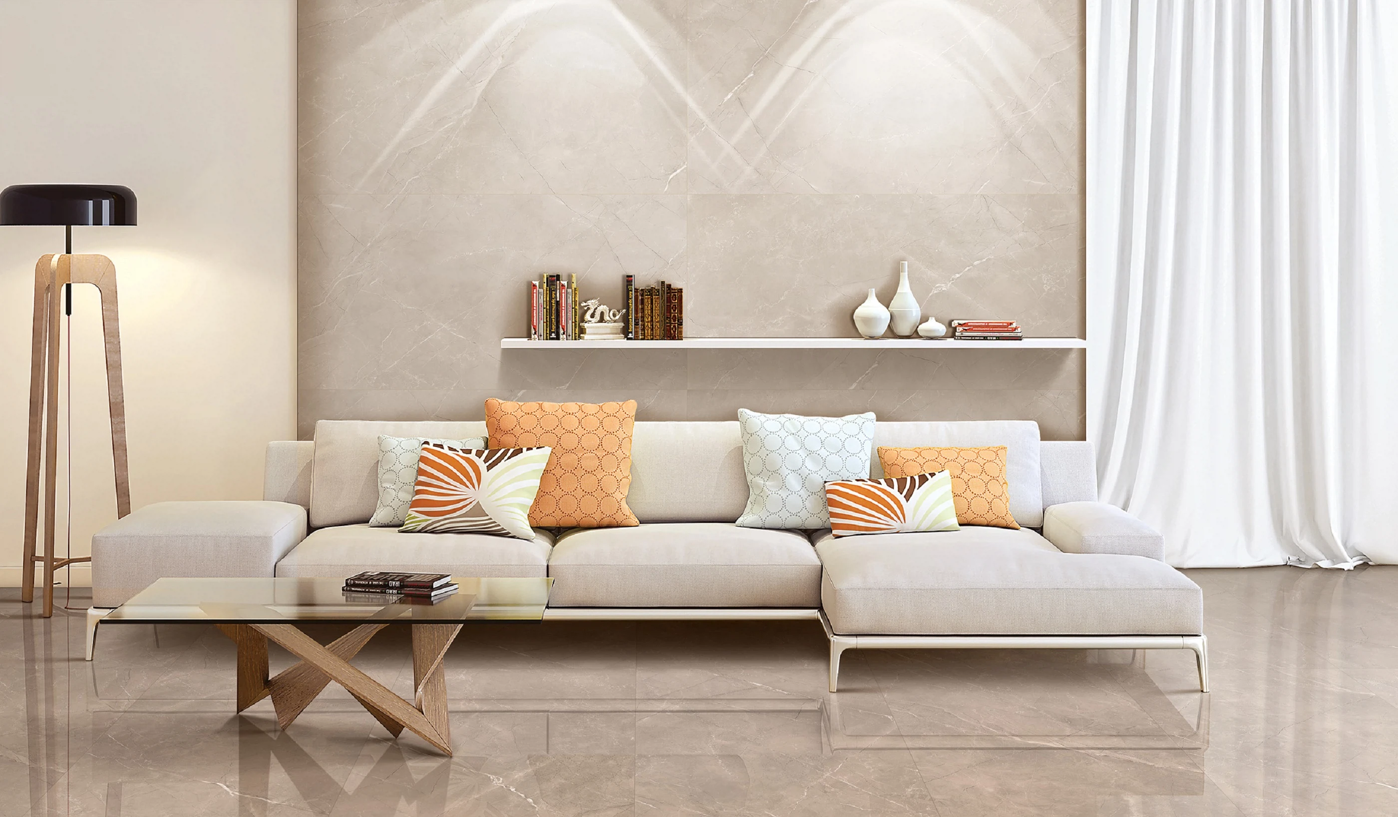 Изображение товара Керамогранит Laparet Vitrum Taupe бежевый 60x60 см полированный