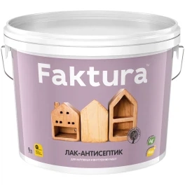 Лак-антисептик FAKTURA махагон, ведро 9 л