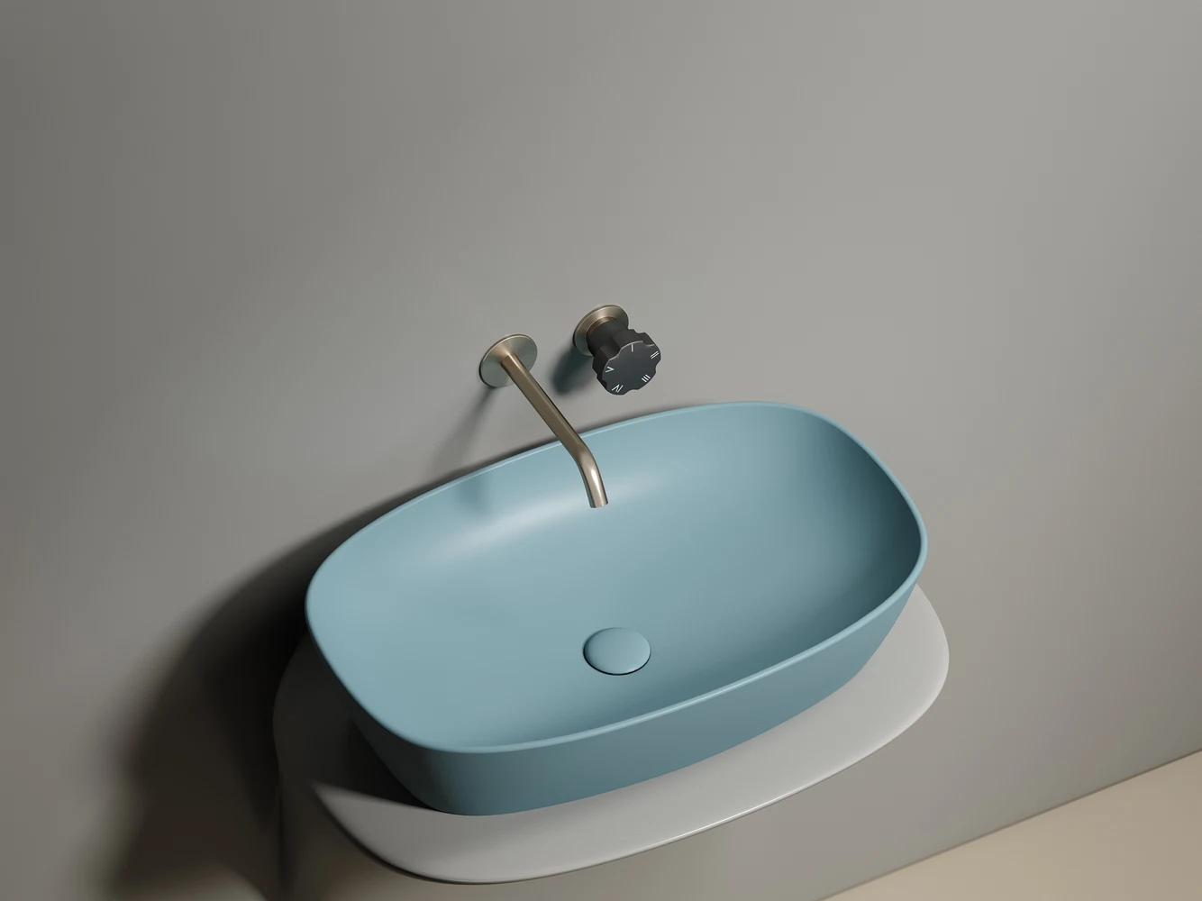 Изображение товара Умывальник накладной овальный Element 600x380мм зеленый матовый фарфор