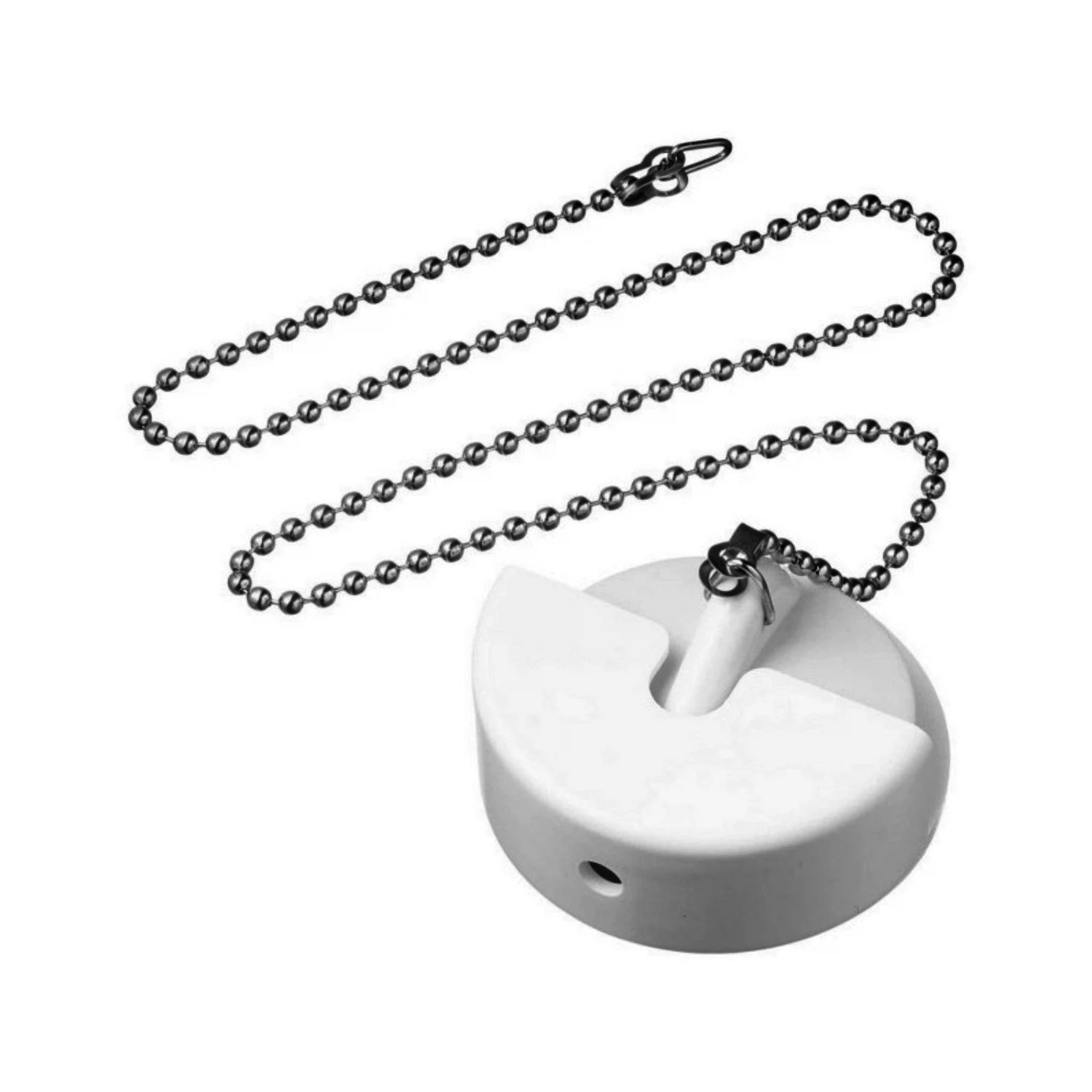 Изображение товара Пробка для ванны ТЭП с металл. цепочкой 50см + держатель ПП (белый цвет)