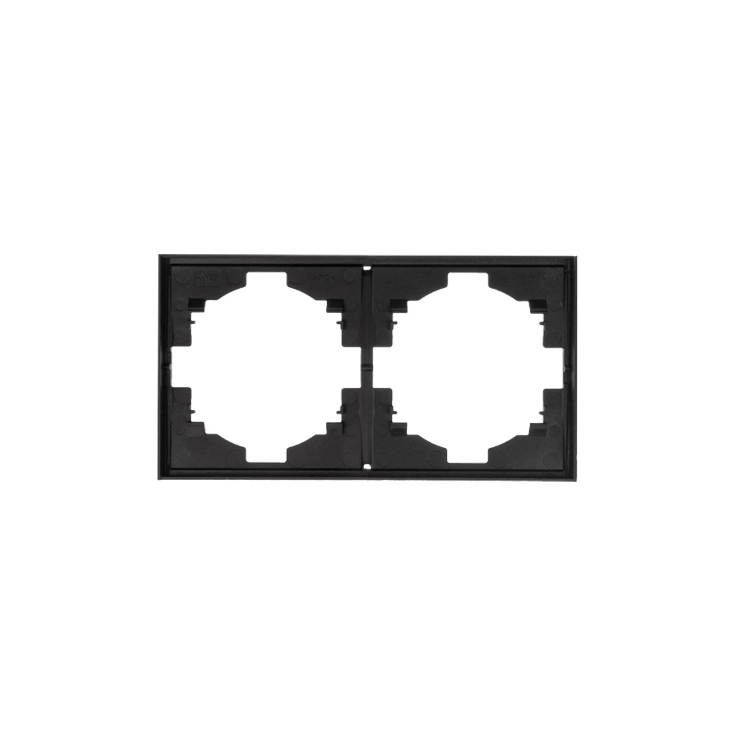 Изображение товара Рамка STRONG 2-постовая черная KRANZ для розеток и выключателей