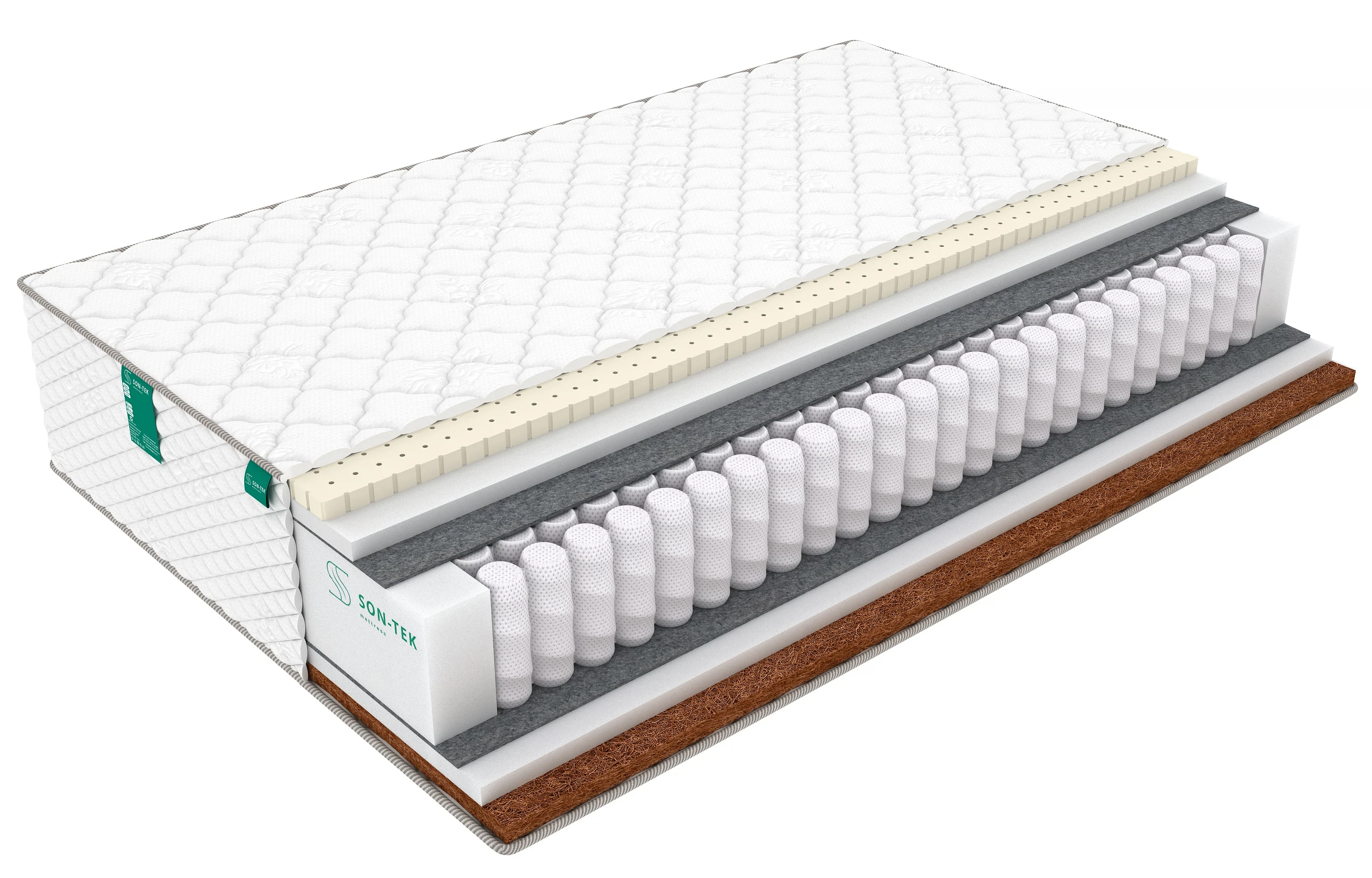 Изображение товара Матрас Sleeptek PremierBIG Latex Cocos Norma 90х200 см ортопедический с независимыми пружинами