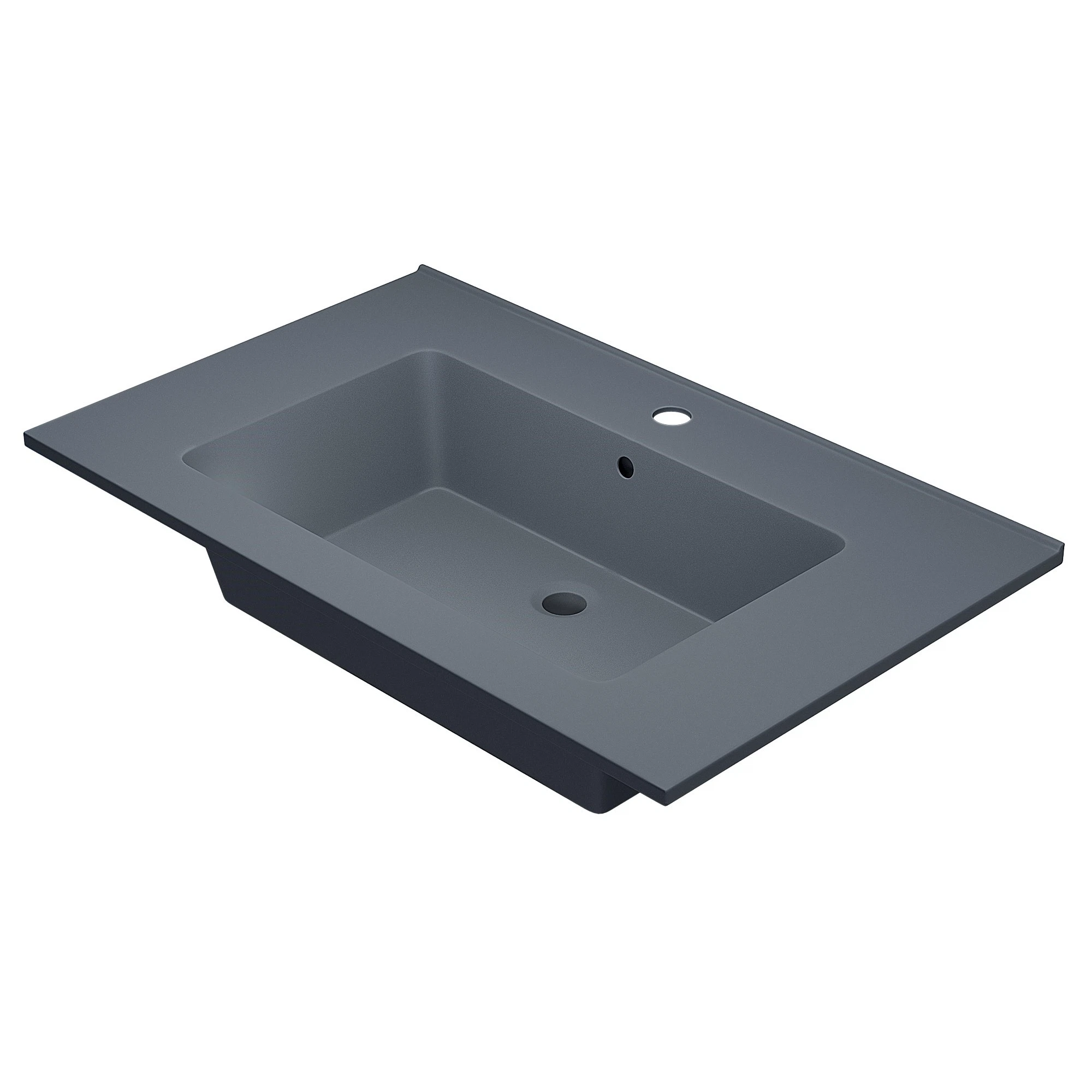 Изображение товара Раковина кварцевая Uperwood Parma Quartz 75х47,5х15,8 см, прямоугольная, серая матовая, бетон
