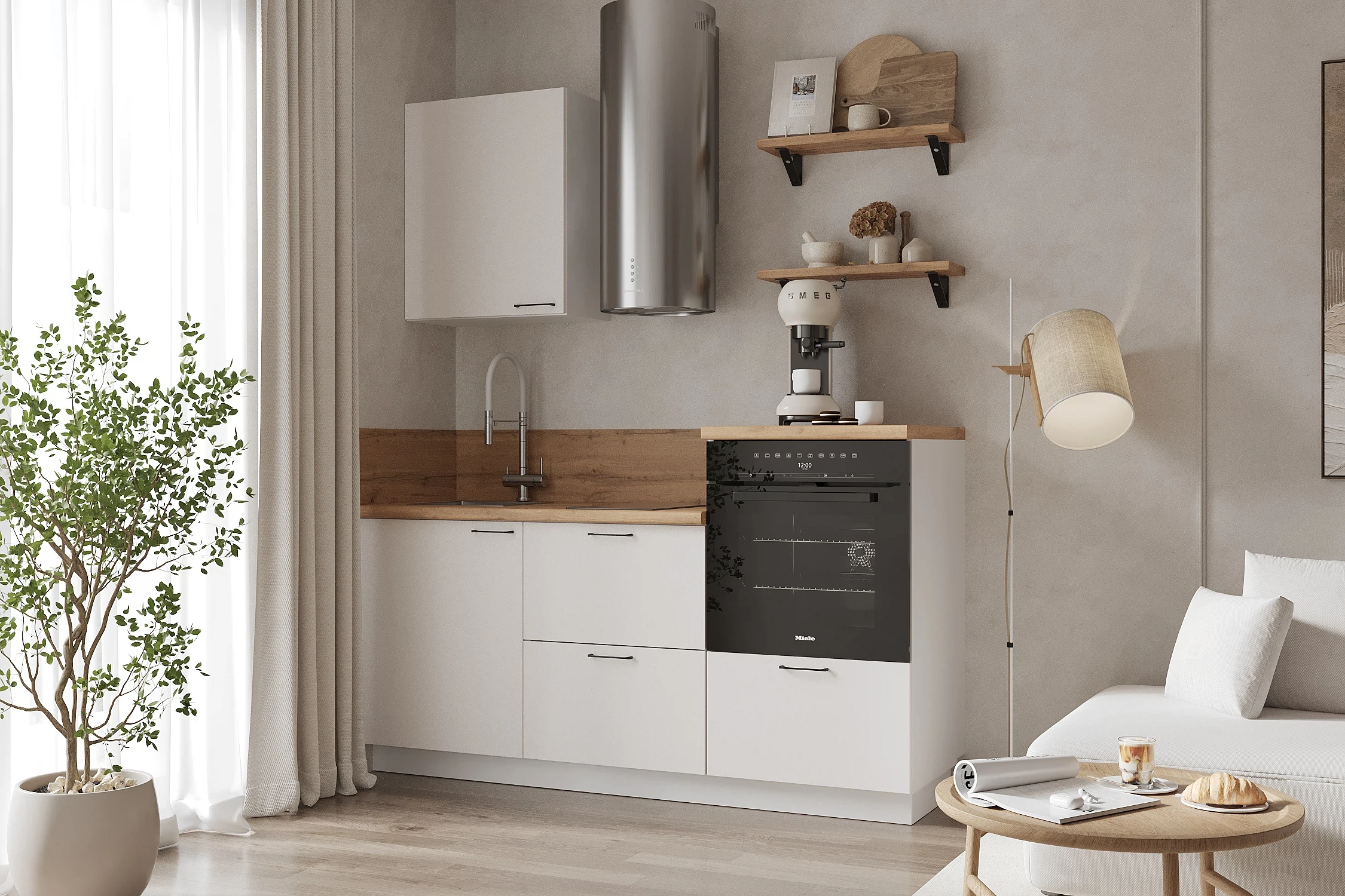 Изображение товара Кухня Арника ПВХ, Белый софт матовый, артикул 00-00285177, размер 60*180*240