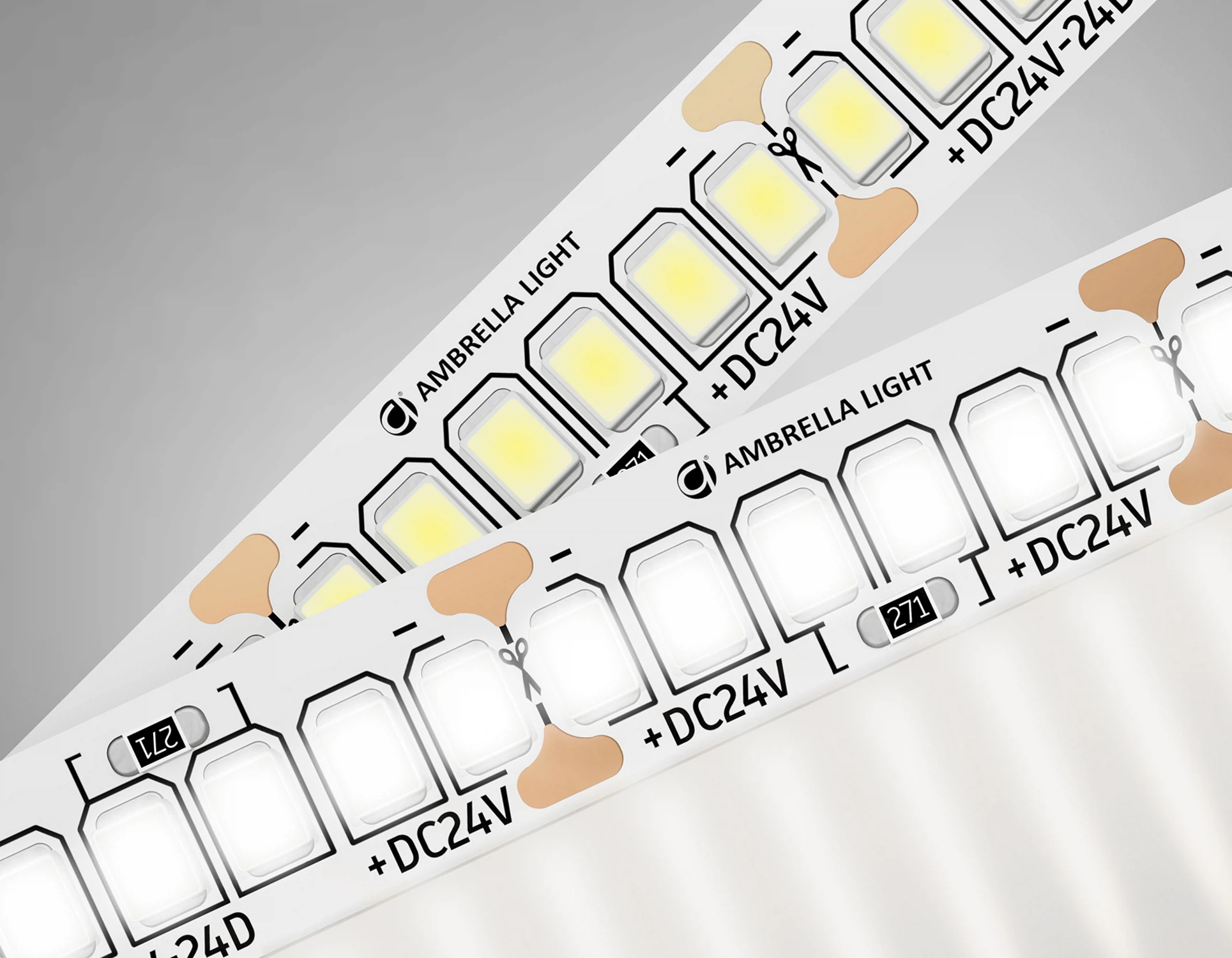 Изображение товара Светодиодная лента AMBRELLA LIGHT GS3502 2835 240Led /22W m/ 24V IP20 4500K/ 5000*10*1.2mm/ кратность резки 25mm (2 конт.)