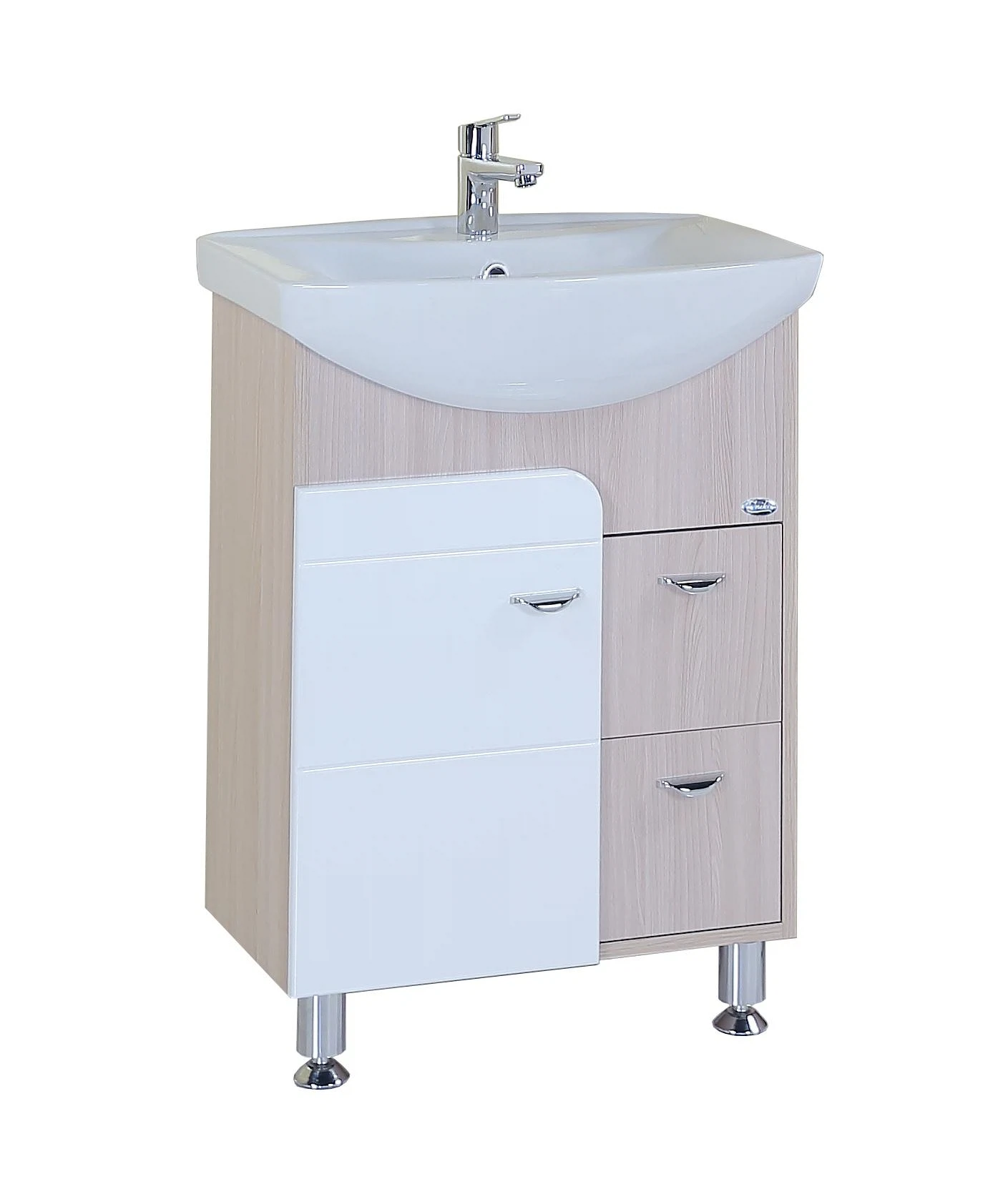 Изображение товара Тумба под раковину Onika Стиль 60 напольная белая и ясень шимо