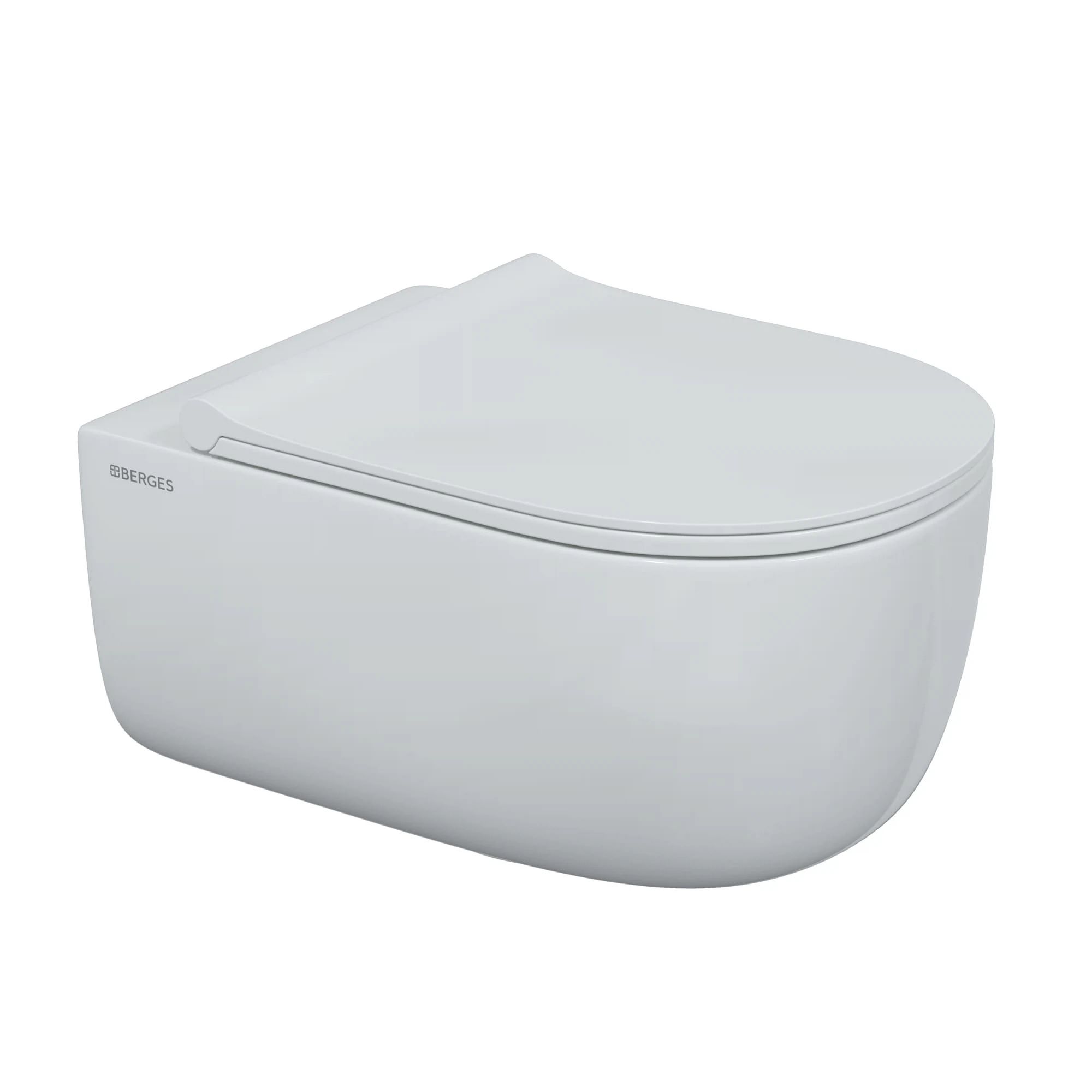Изображение товара Унитаз BERGES подвесной EGO XL Rimless 54 см, сиденье дюропласт