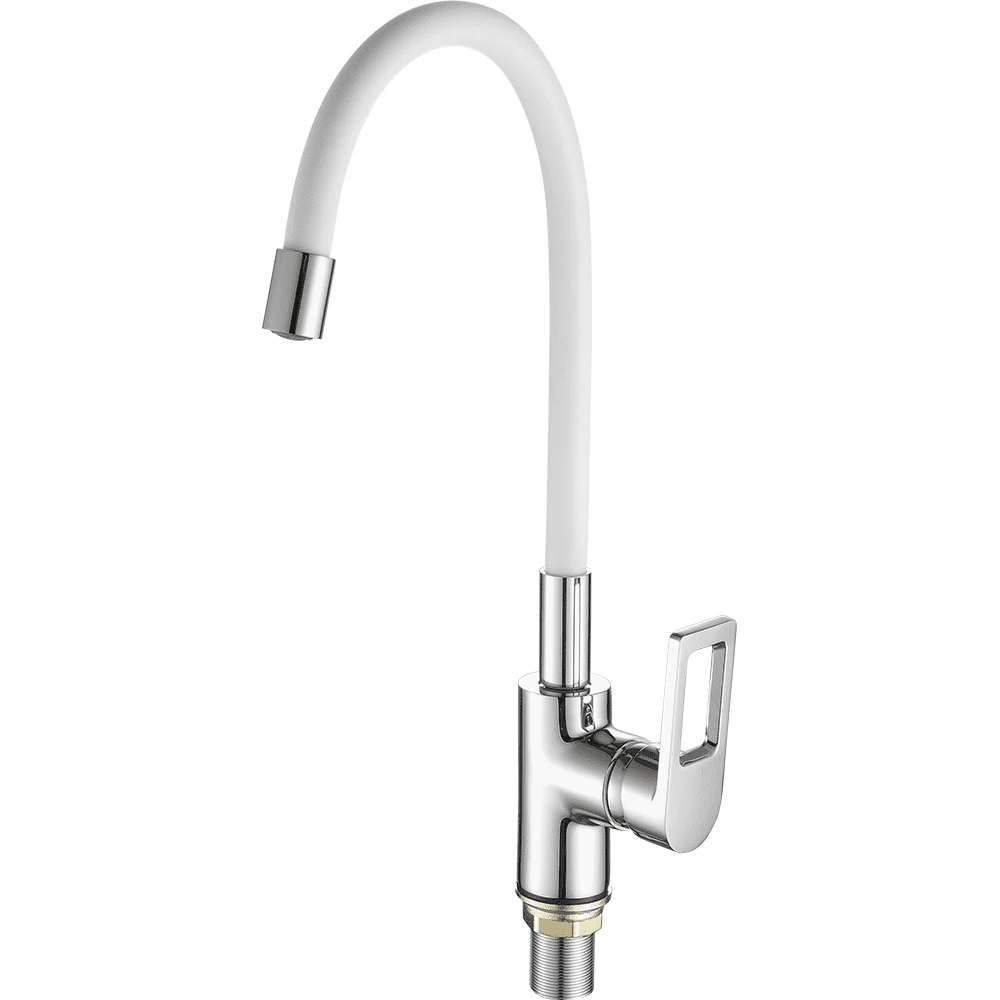 Изображение товара FASHUN A4253+B03 смеситель кухни хром/белый с гибким изливом