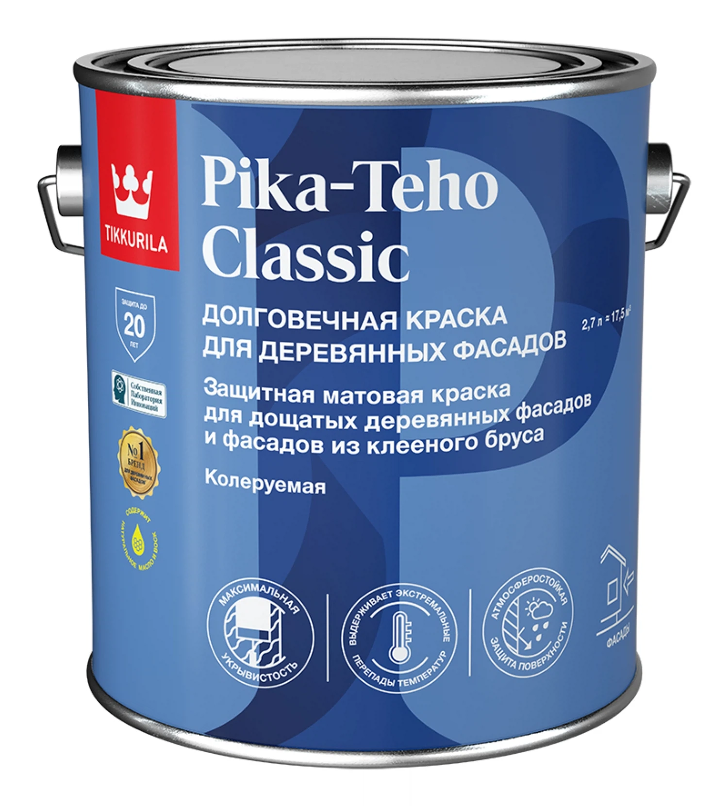 Изображение товара Фасадная акрилатная краска Tikkurila PIKA TEHO CLASSIC 2,7л матовая для дерева Изображение товара Фасадная акрилатная краска Tikkurila PIKA TEHO CLASSIC 2,7л матовая для дерева