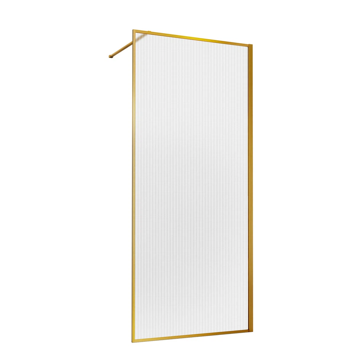 Изображение товара Душевая перегородка Волк-Ин (Walk-In) VSW-1HP110FLBG, 1100*2000, брашир. золото, стекло рифленое Изображение товара Душевая перегородка Волк-Ин (Walk-In) VSW-1HP110FLBG, 1100*2000, брашир. золото, стекло рифленое