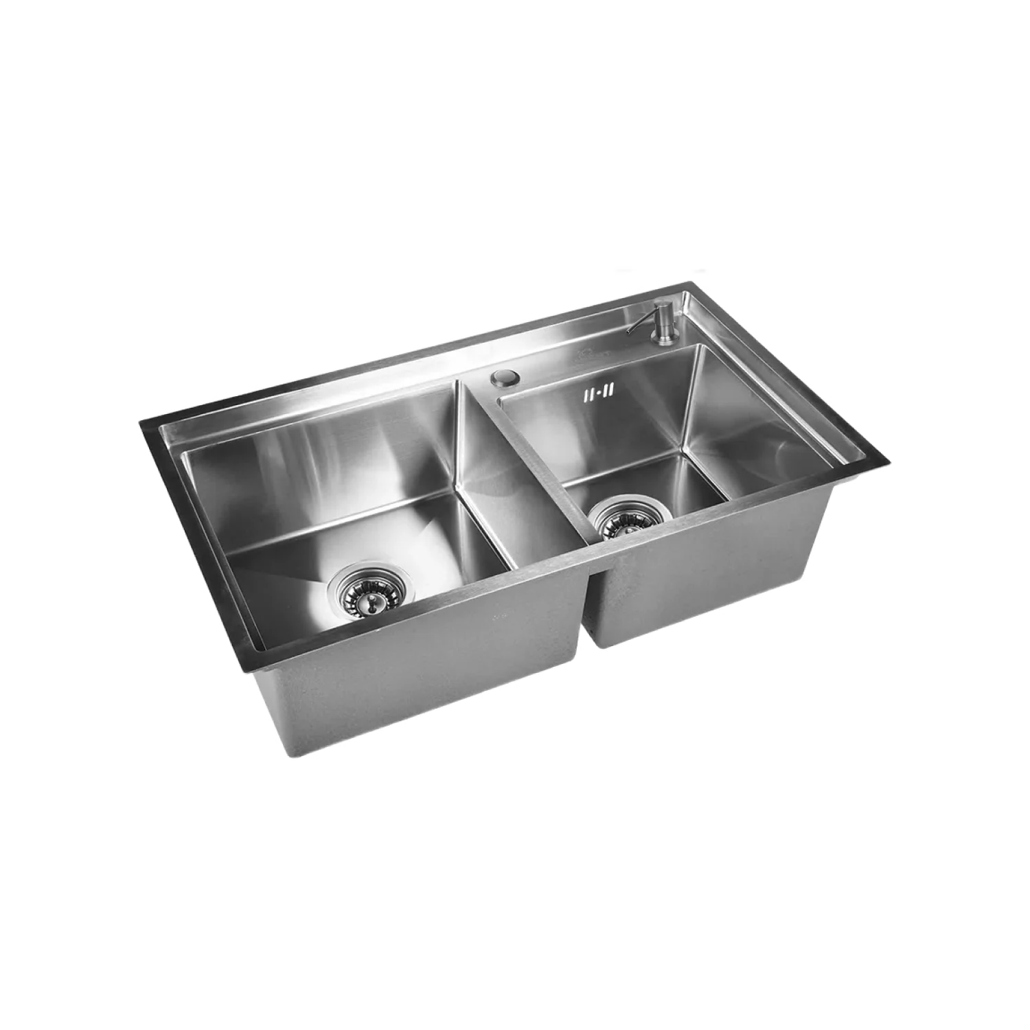 Изображение товара Кухонная мойка WISENT 78х43 см с двумя чашами и дозатором