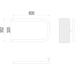 Полотенцесушитель водяной П-образный 60*35,2см Терминус