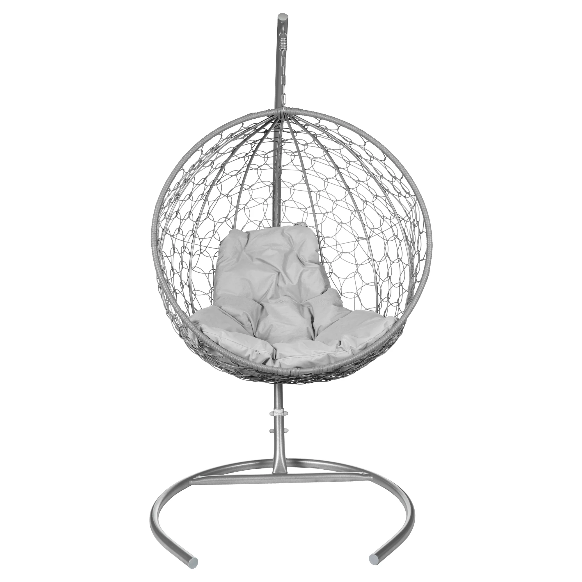 Изображение товара Подвесное кресло Kokos из пластика с серой подушкой 120x95 см