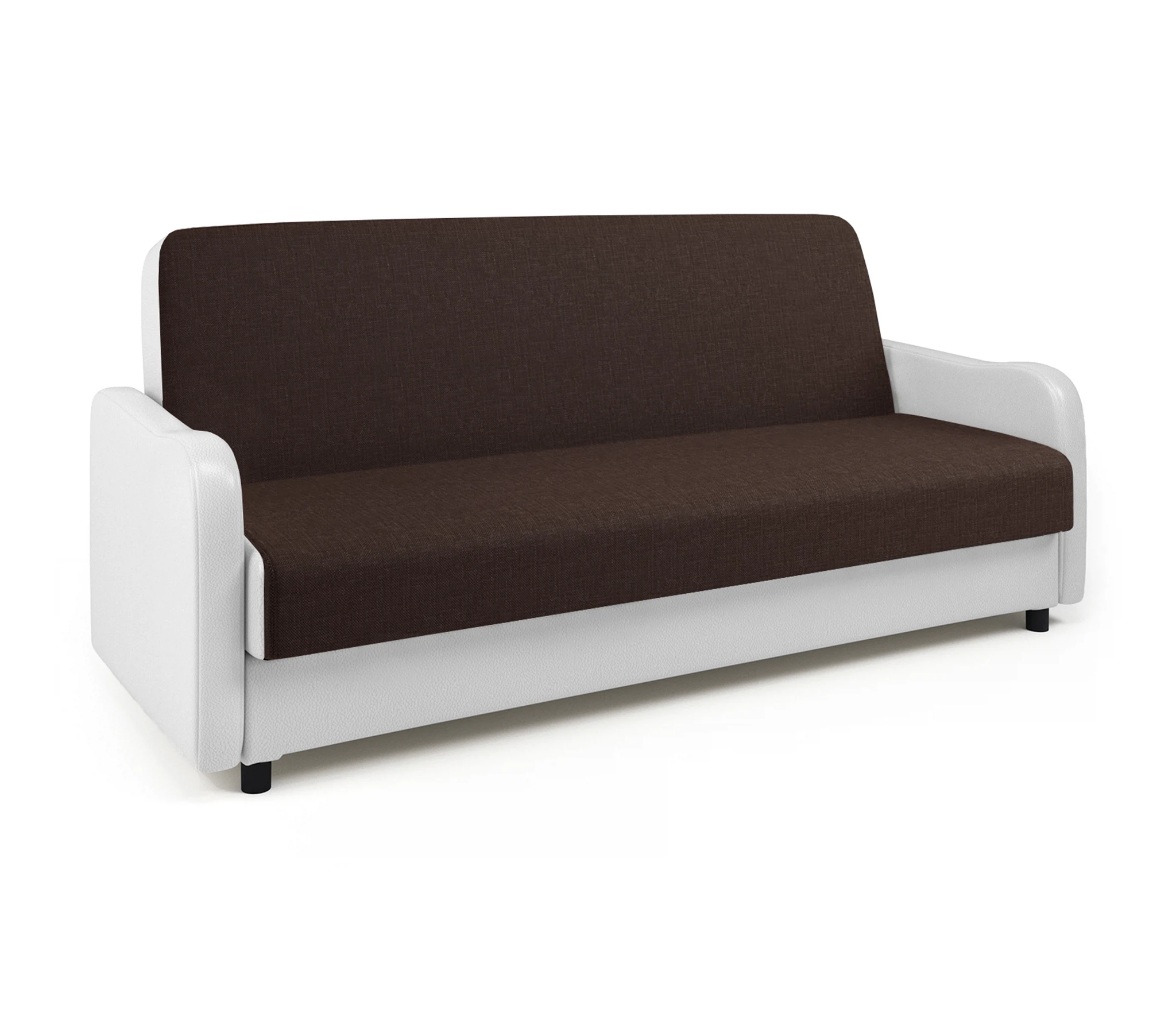 Изображение товара Диван-книжка Лига М из рогожки и белой экокожи, размеры 190x120 см