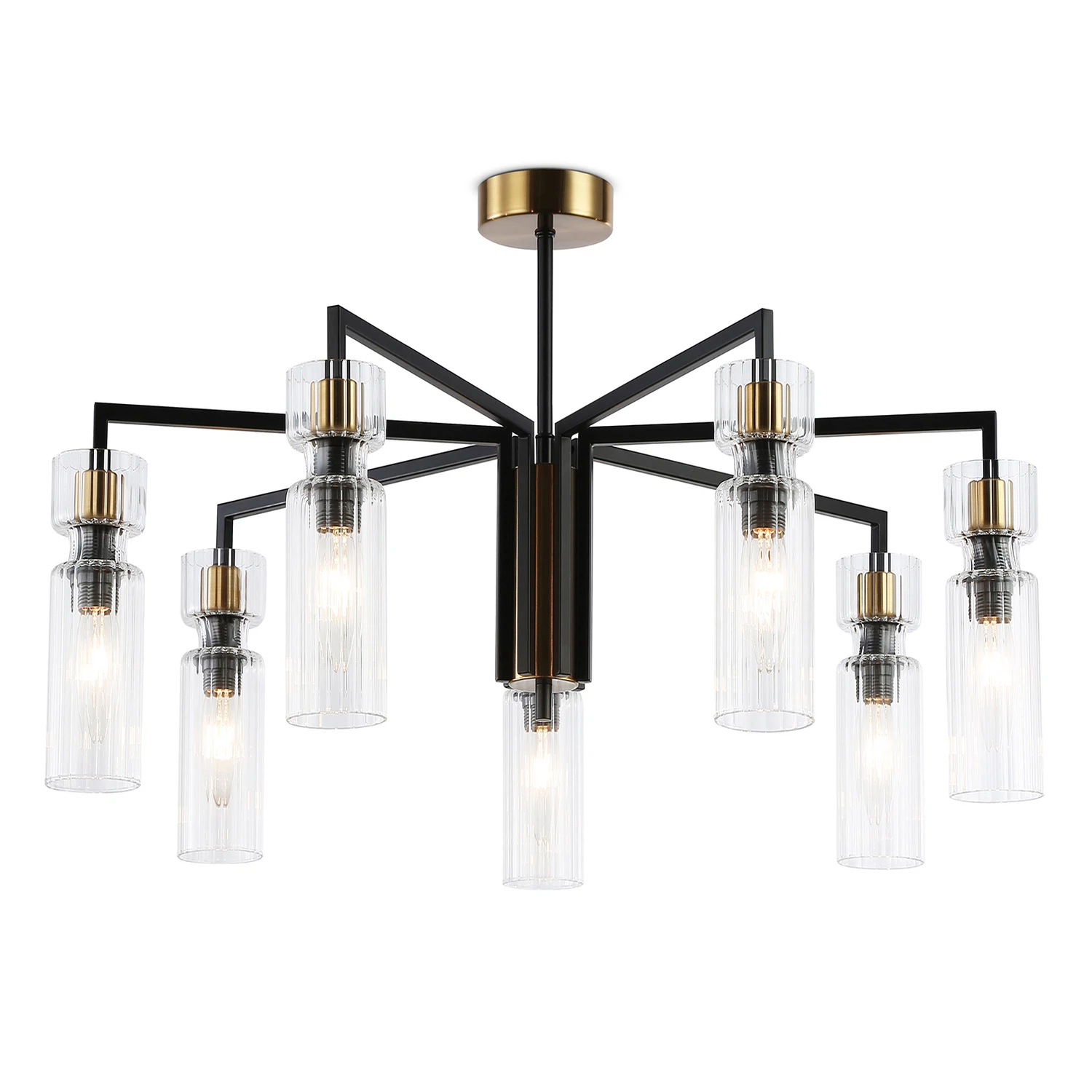Изображение товара Люстра на штанге AMBRELLA LIGHT 7 ламп 40Вт в черном цвете