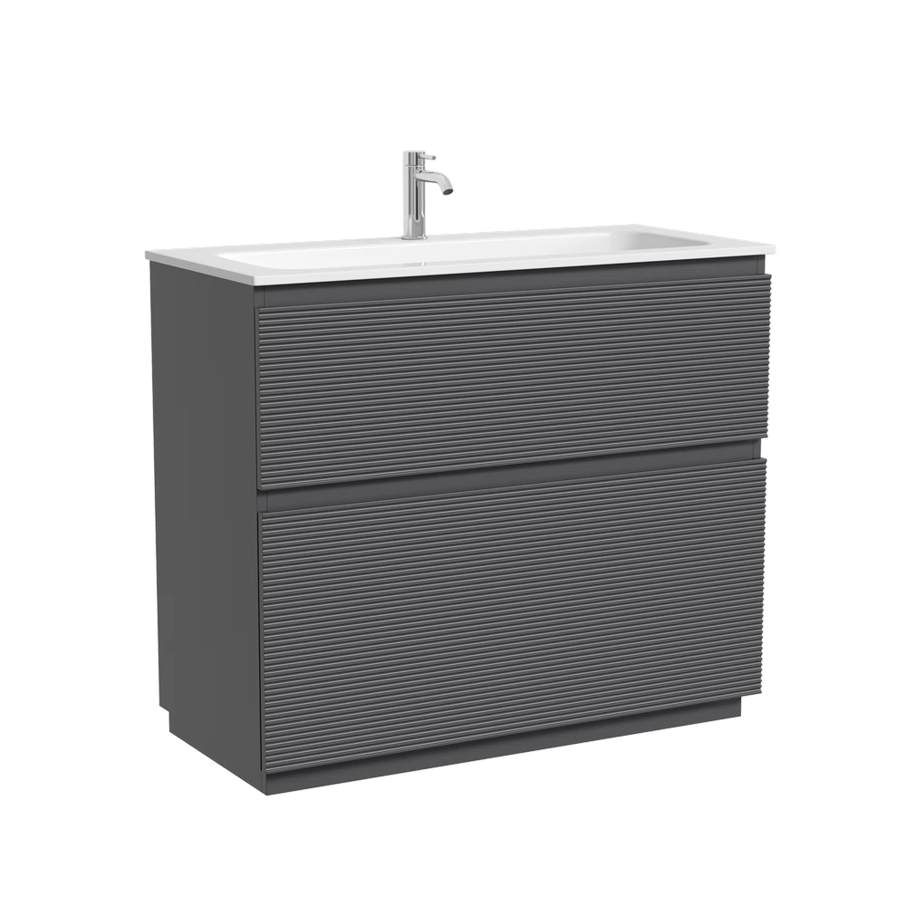 Изображение товара Тумба напольная SANCOS Folk Floor 995х445х850, c двумя ящиками оснащенными доводчиками, Grey soft, арт.FL100FGS