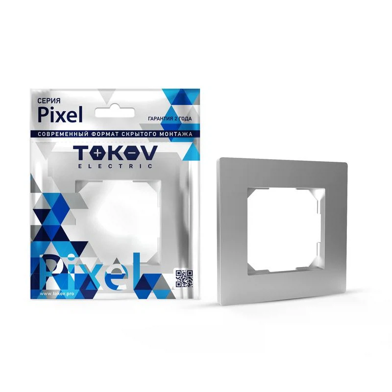 Изображение товара Рамка 1-м Pixel алюм. для розеток и выключателей TOKOV ELECTRIC TKE-PX-RM1-C03