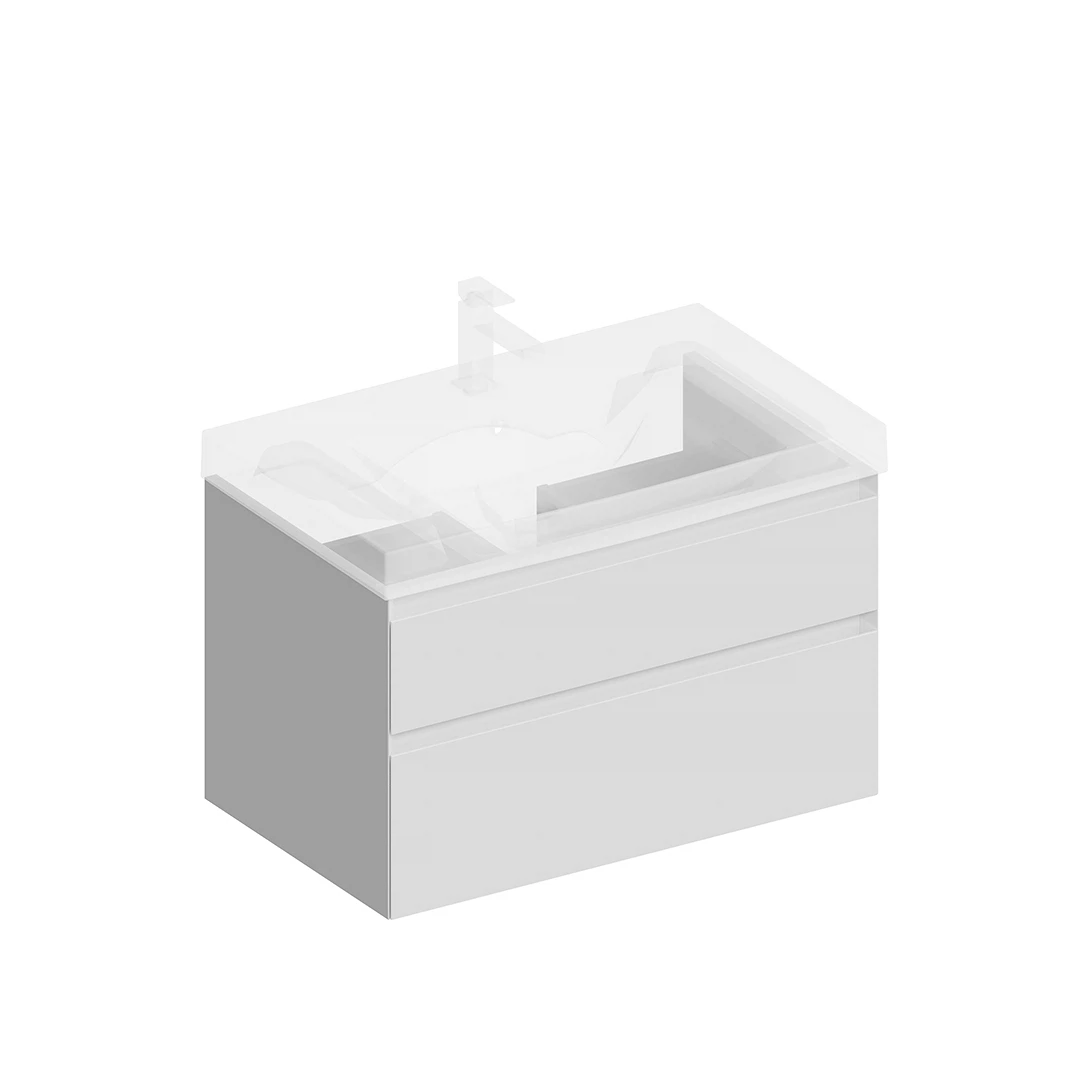 Изображение товара Тумба Cubo подвесная белая для ванной комнаты с ящиками 80 см Kerama Marazzi