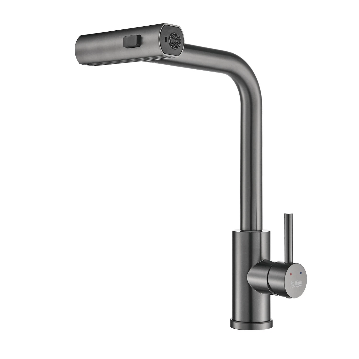 Изображение товара Смеситель для кухни с мультифункциональным изливом Raffine F203T, оружейная сталь
