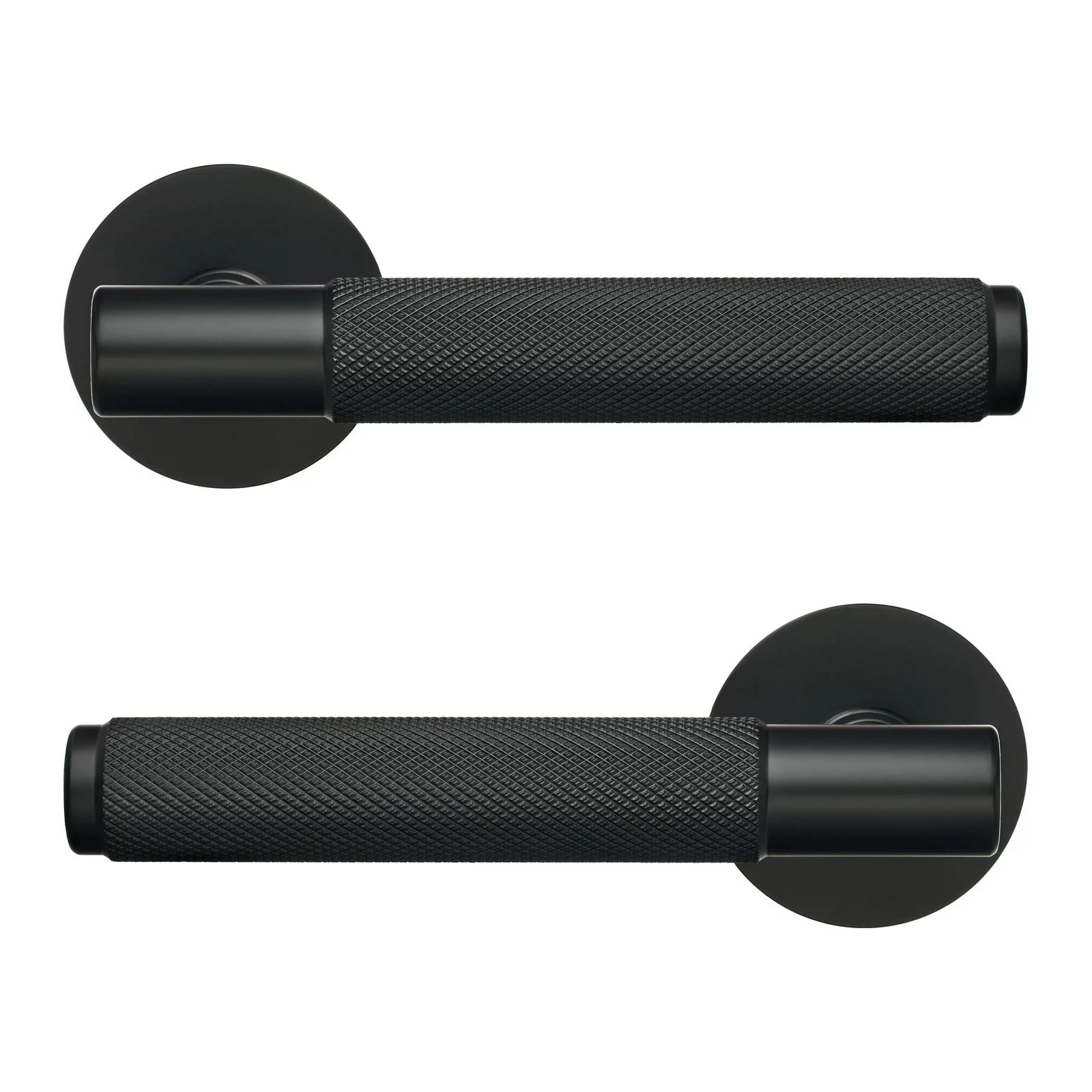 Изображение товара Ручка дверная из нержавеющей стали с матовым черным покрытием 135 мм