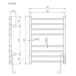 Полотенцесушитель электрический Квадро DMT 109-S П8 50x70 TBOX EK R, хром