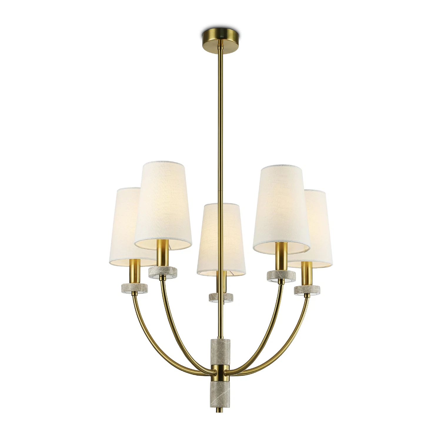Изображение товара Люстра на штанге LH75351/5 AMBRELLA LIGHT бронза белый ткань мрамор 5 ламп