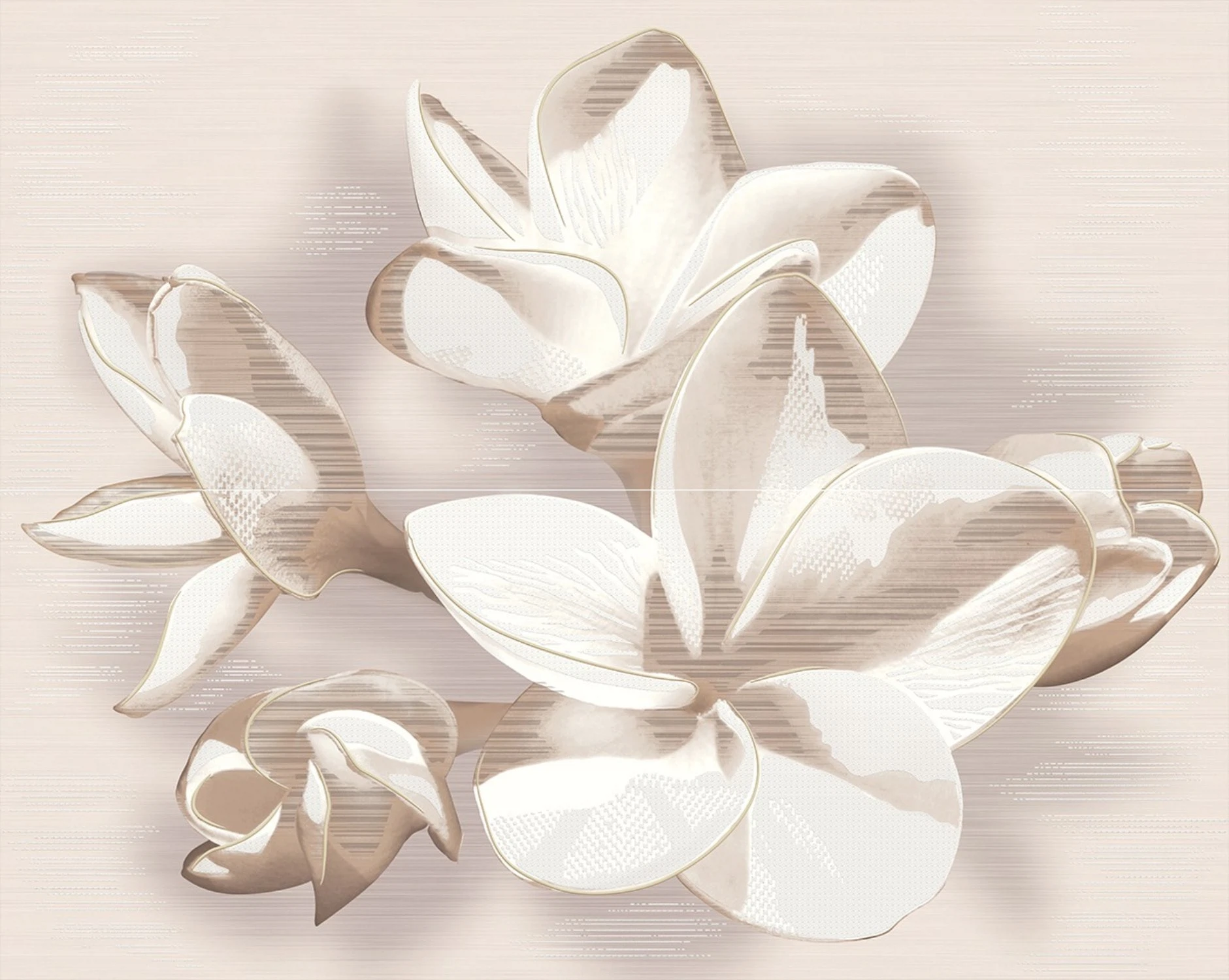 Изображение товара Панно из 2 частей AMATI PLUMERIA BEIGE 40,2x50,5 для интерьера стен