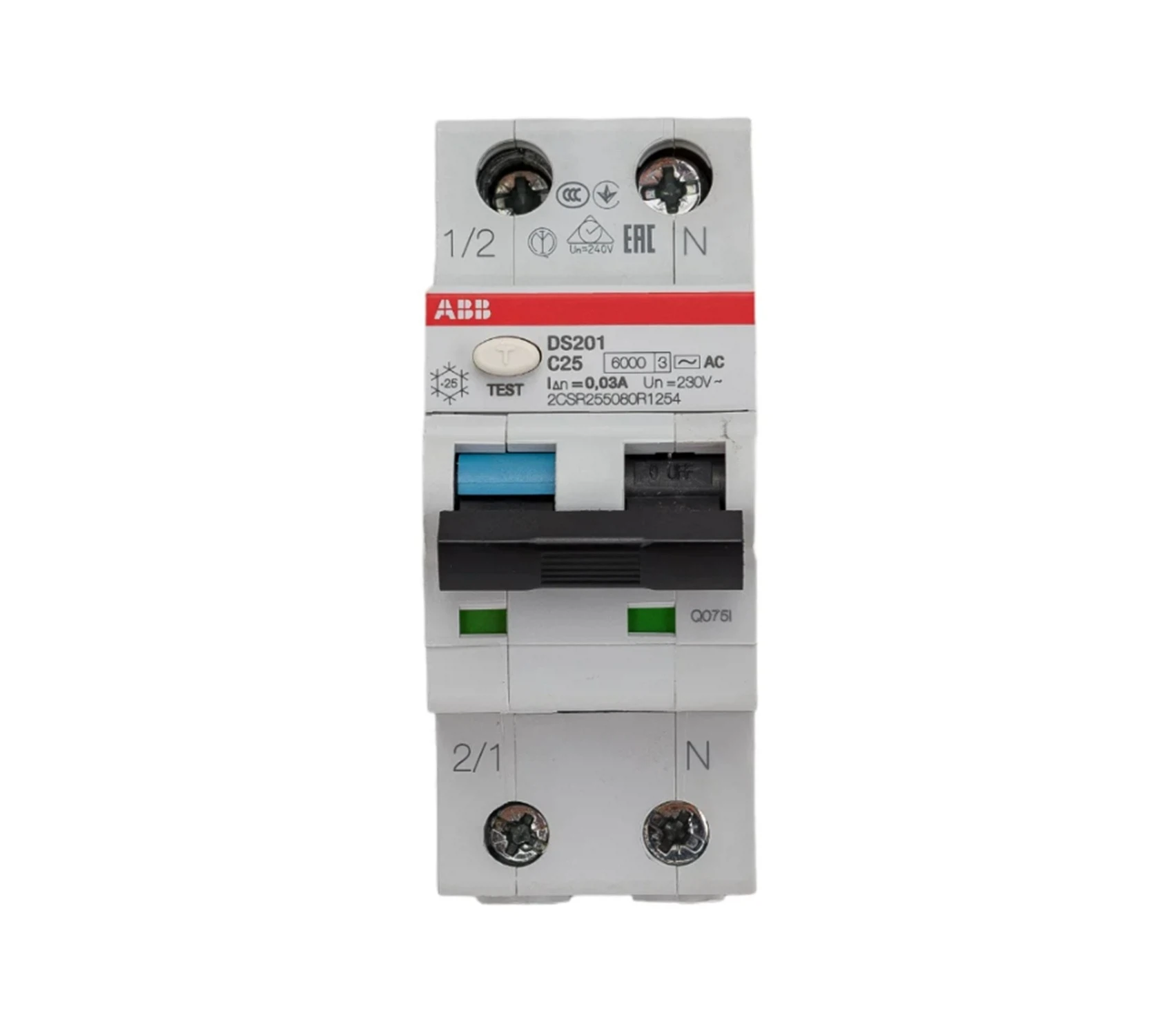 Изображение товара Автомат дифференциальный ABB DS201 C25 AC30 30мА 2-полюсный