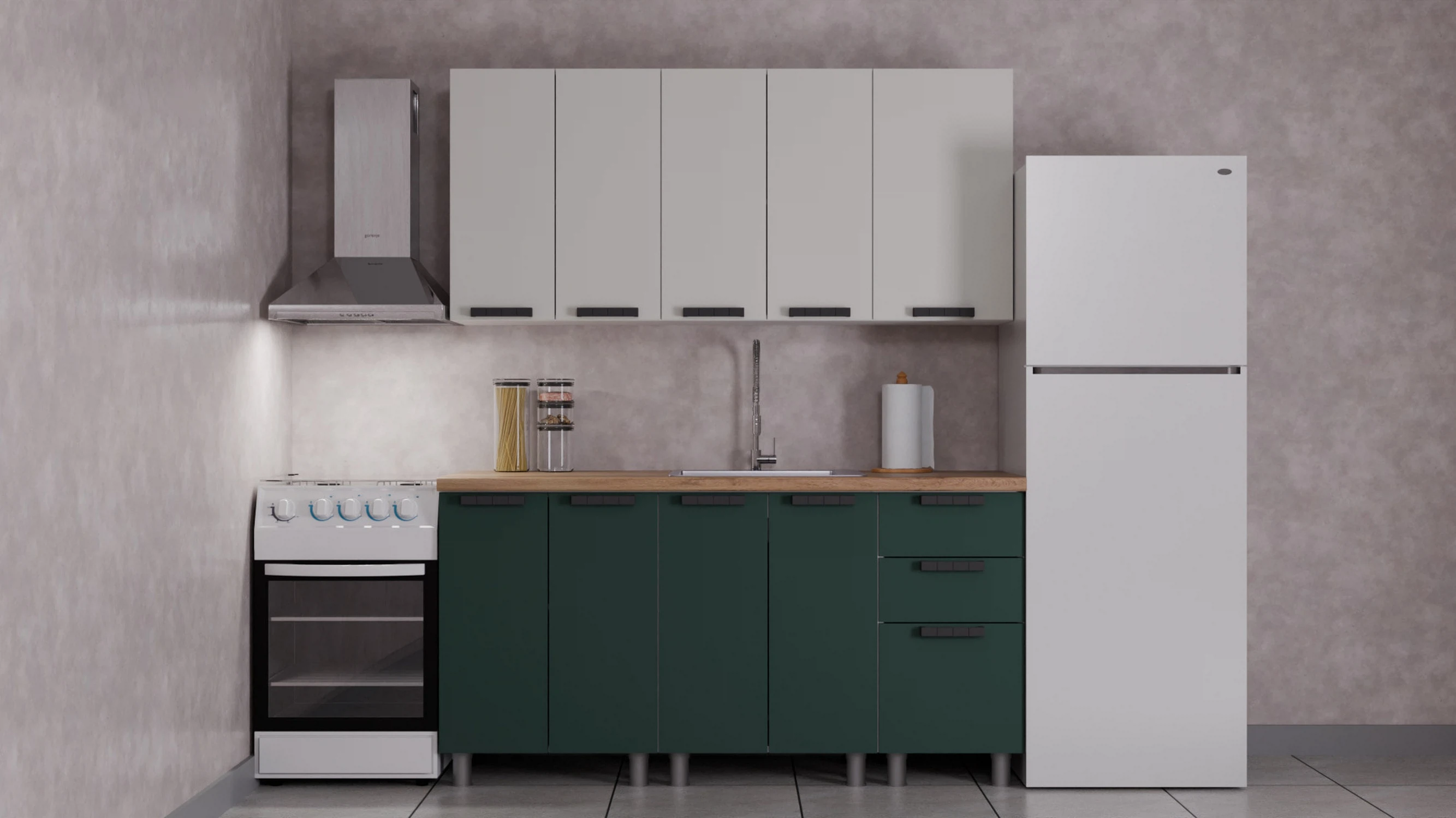 Изображение товара Кухня, Арника мебель, Лаванда, артикул Н00231872, размер 60*160*240, цвет керамика, изумруд