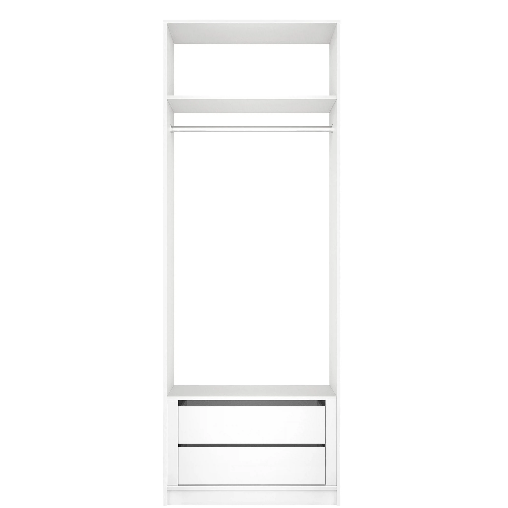 Изображение товара Модуль прямой с модулем 81x51x220 Белый снег для гардеробных систем Локер