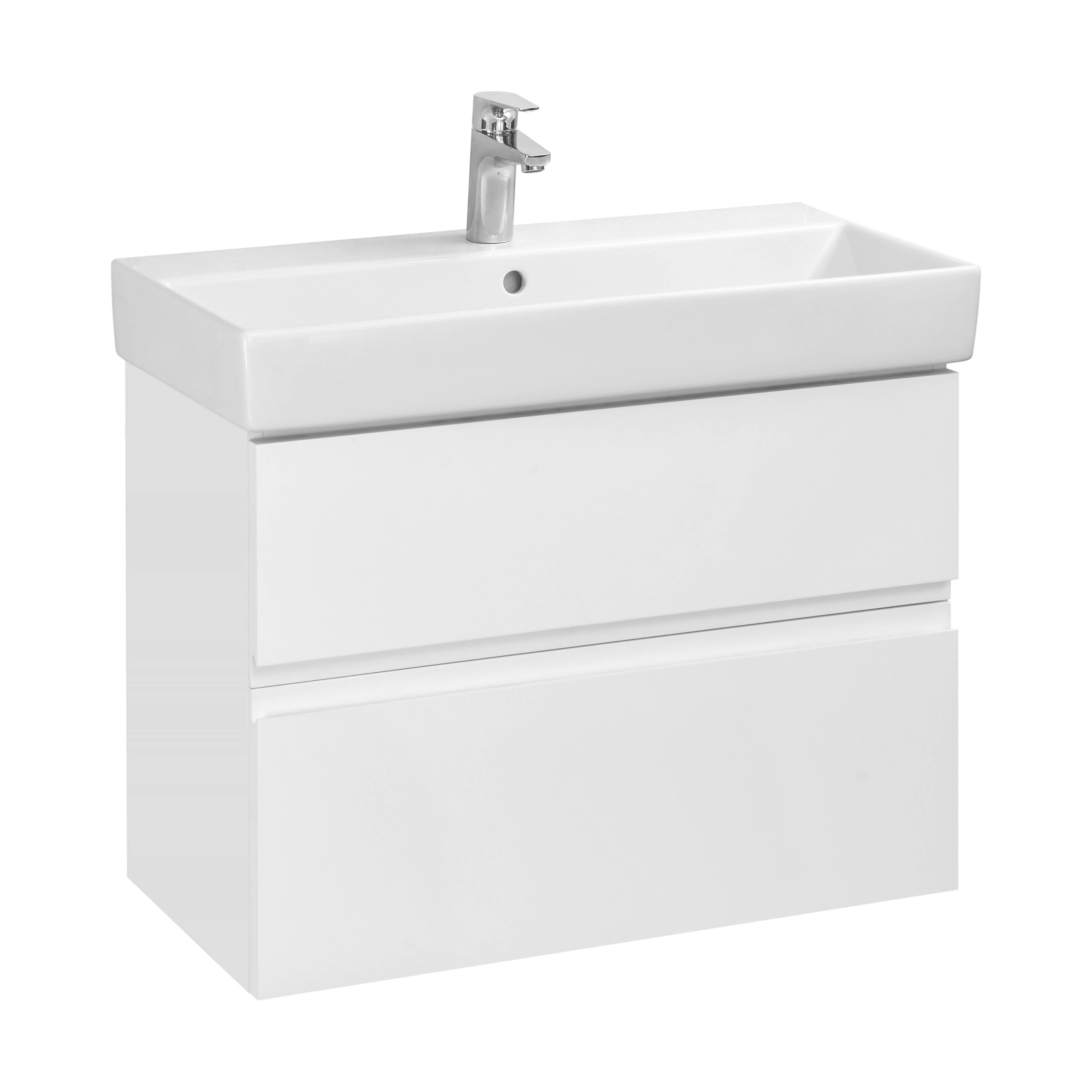 Изображение товара Тумба под раковину Roca Oleta 80 с выдвижными ящиками, белая глянец