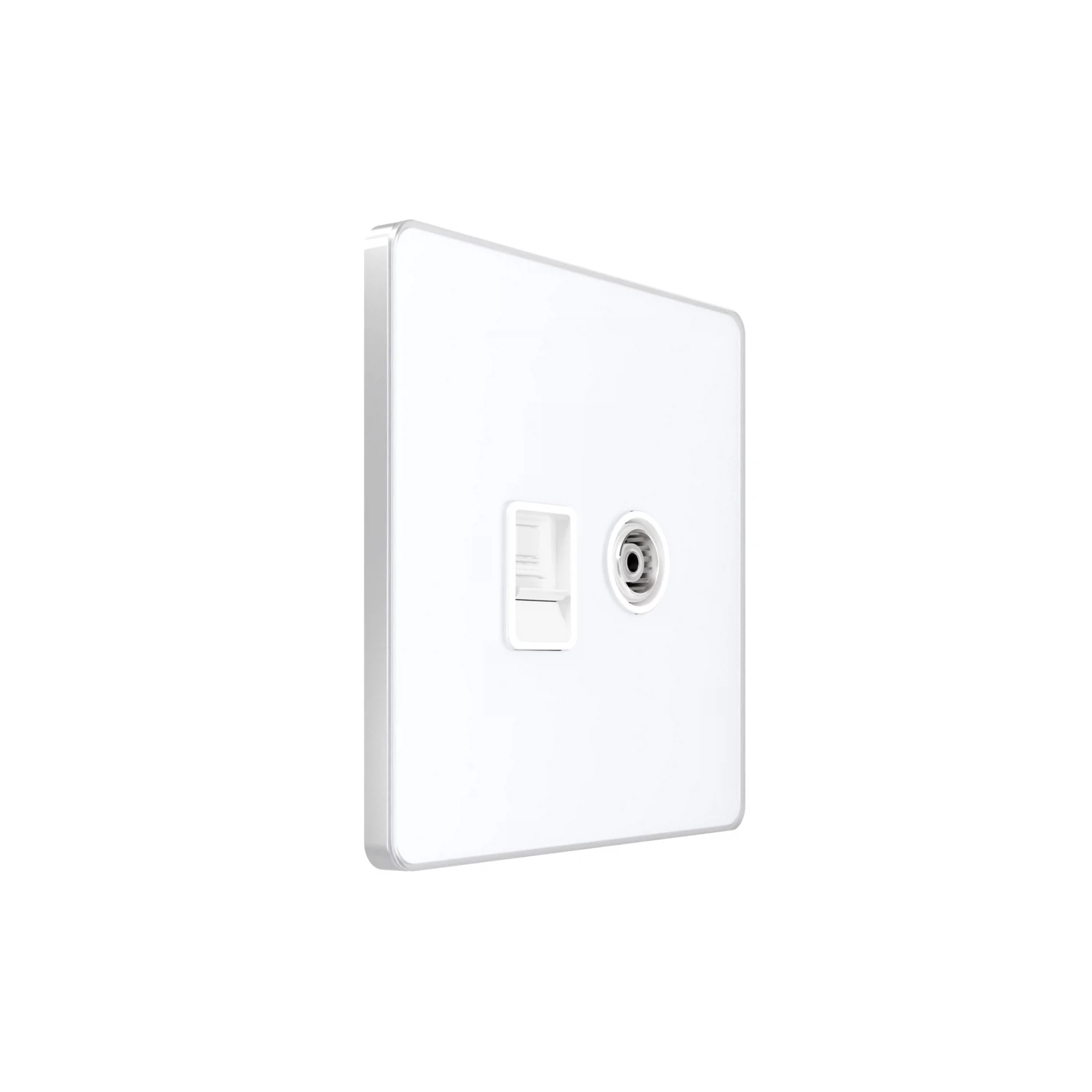 Изображение товара Розетка информационная TV/FM и RJ-45 Systeme Electric Systeme Infinity Арктический лед кат.5е Изображение товара Розетка информационная TV/FM и RJ-45 Systeme Electric Systeme Infinity Арктический лед кат.5е