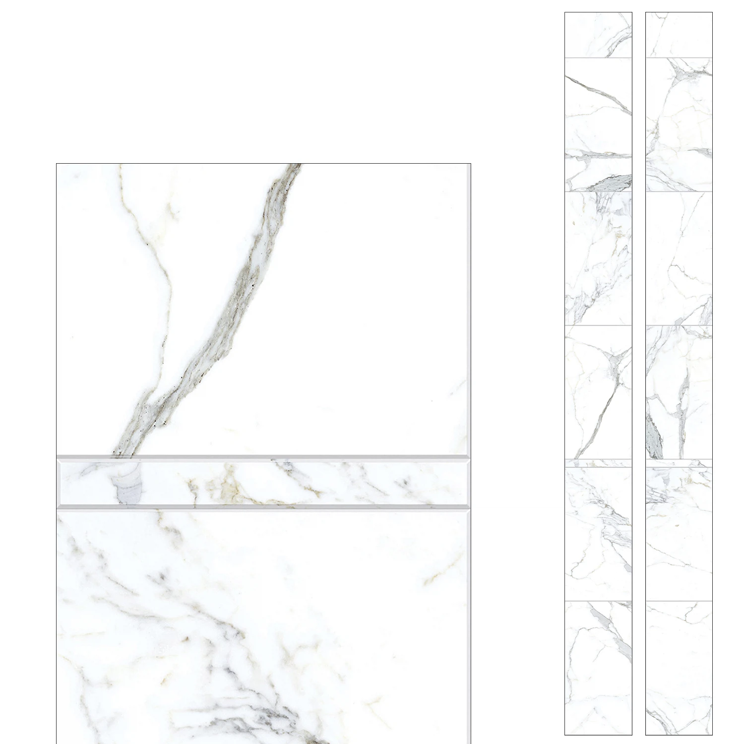 Изображение товара Панель ПВХ Unique Чешуя Белый мрамор влагостойкая для стен и потолков