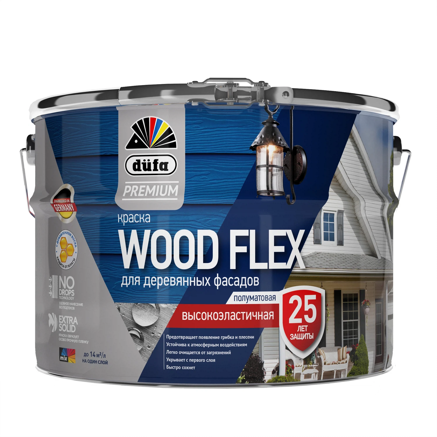 Изображение товара Краска DUFA Premium Woodflex 9л для деревянных фасадов высокоэластичная