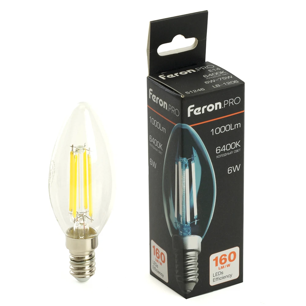 Изображение товара Светодиодная лампа Feron E14 6W 1000LM Теплый Свет Изображение товара Светодиодная лампа Feron E14 6W 1000LM Теплый Свет