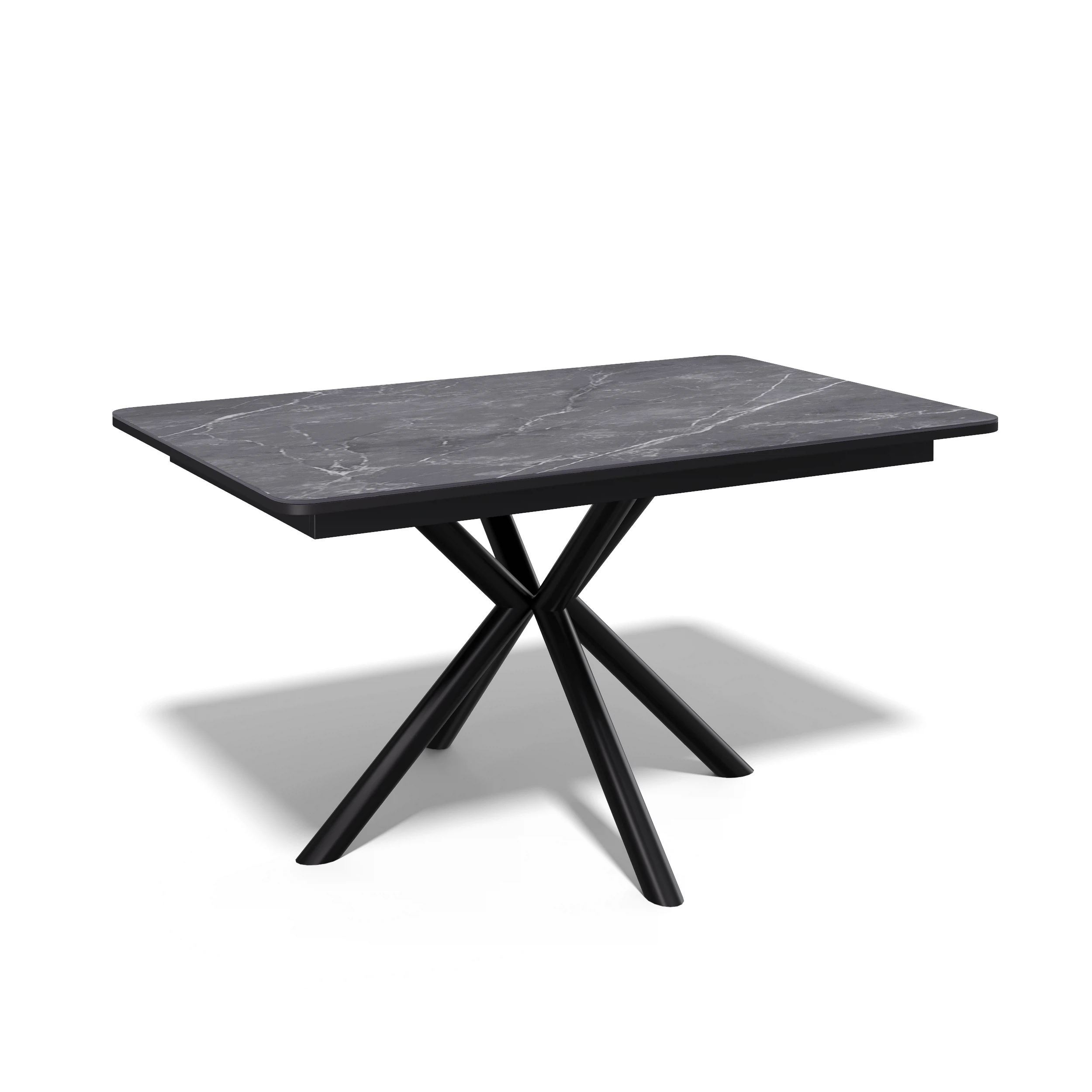 Изображение товара Стол Kenner DM1400 из керамогранита с металлической опорой, черный
