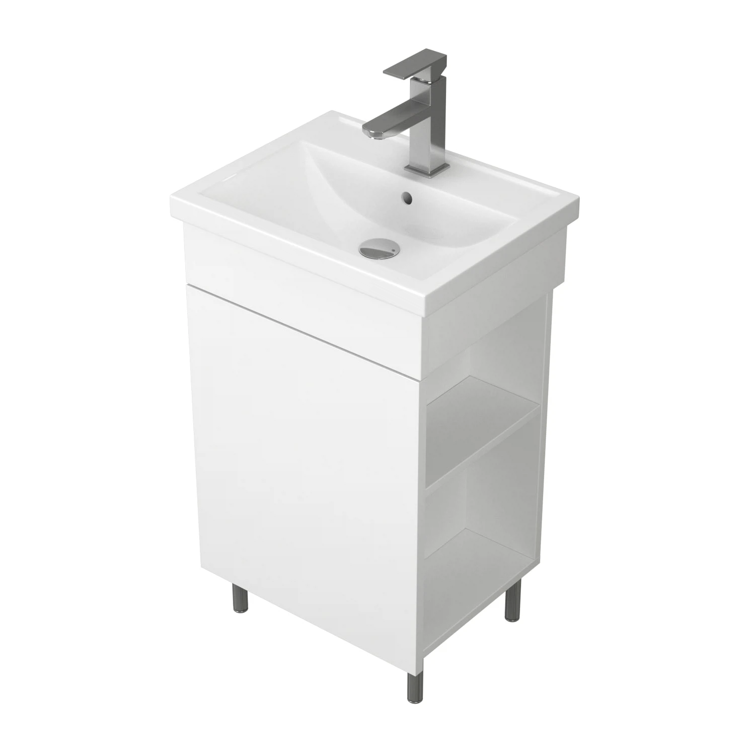 Изображение товара Напольная тумба с раковиной для ванной комнаты Uncoria Алегра 50 белая