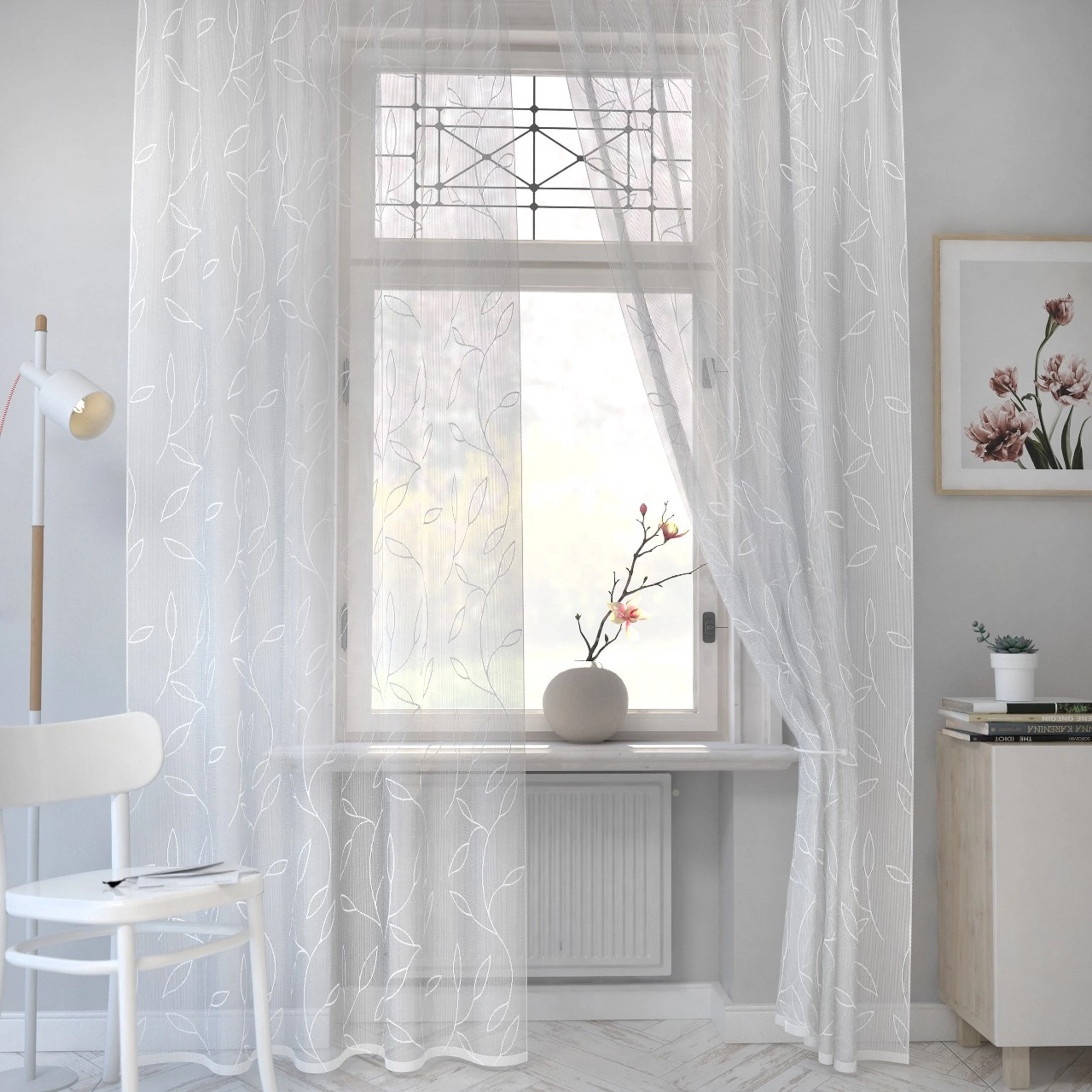 Изображение товара Тюль АБЕЛИЯ БРАНЧЕС 2 полотна 160х300 см белый