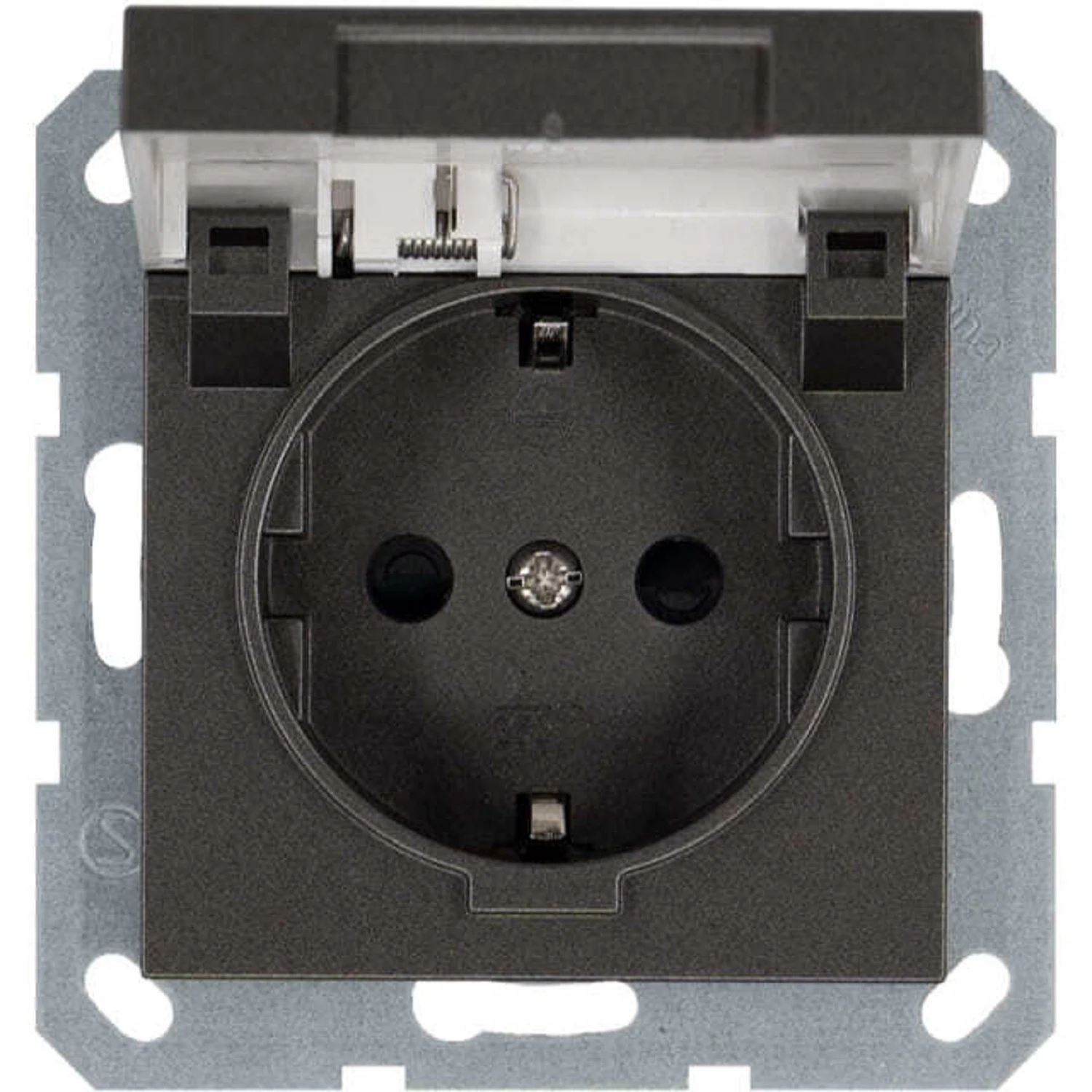Изображение товара Розетка с/з Jasmart G Мокко со шторками с крышкой 16A 250V~