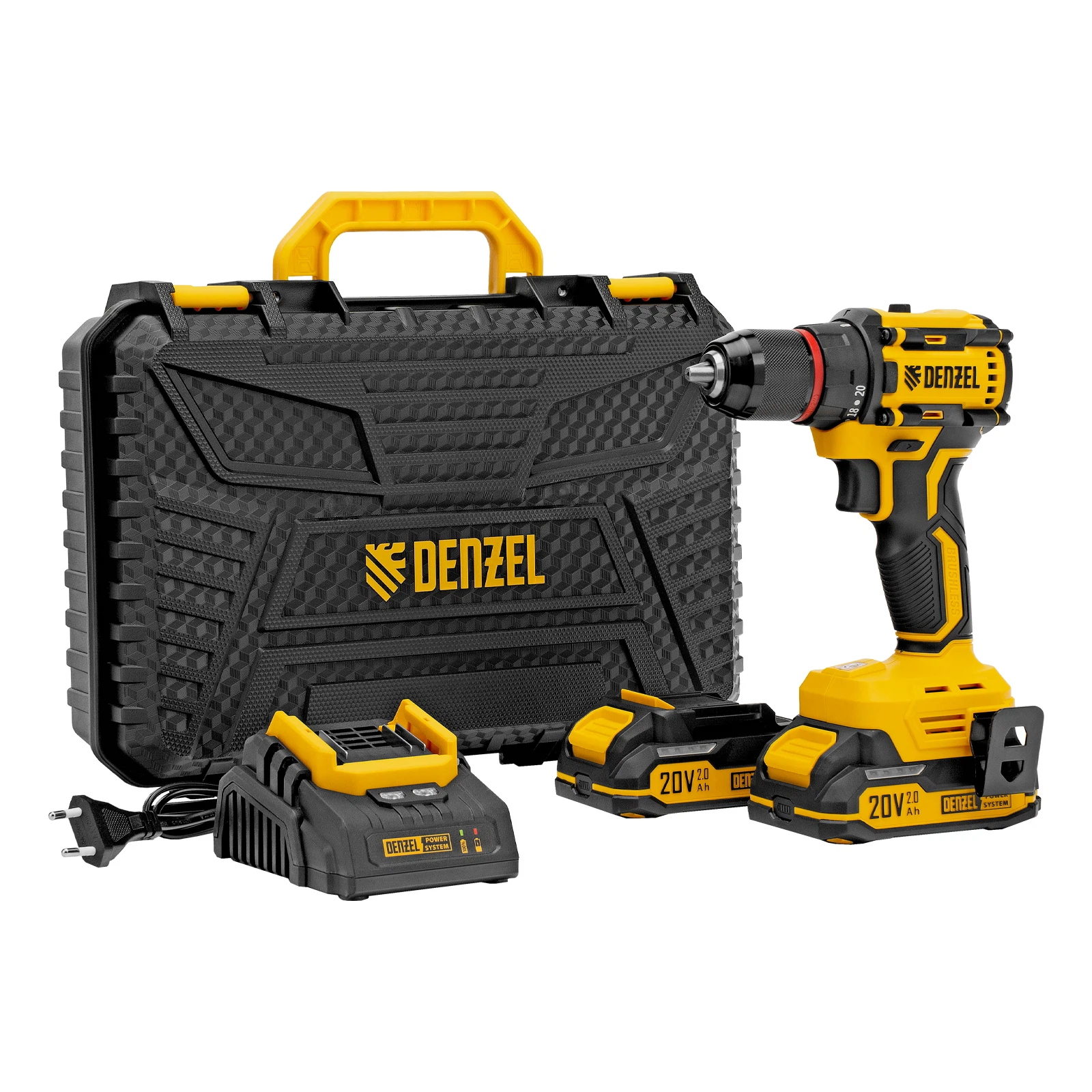 Изображение товара Аккумуляторная дрель-шуруповерт DENZEL CDH-BL-20 26123, 20 В, бесщеточный двигатель