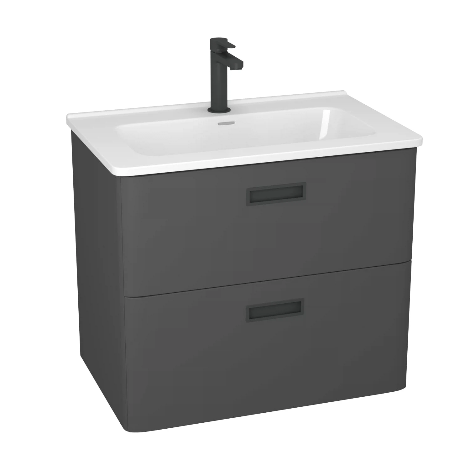 Изображение товара Подвесная тумба с раковиной Veneciana Tuscany графит матовый 710мм